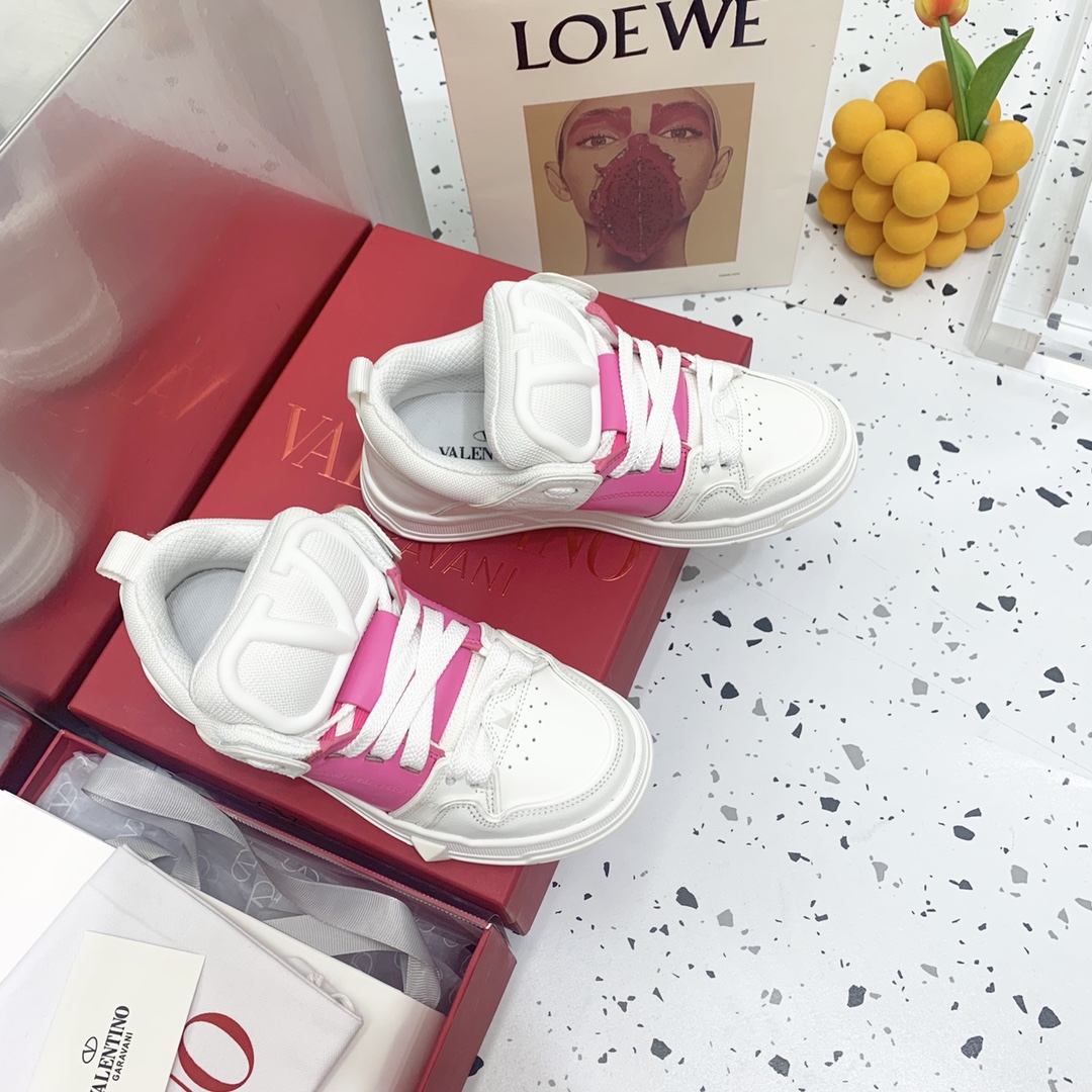 Valentino Garavani Open Skate Sneakers With Patent Band Pink For Women WS0FB1DXI - Soul Replicas