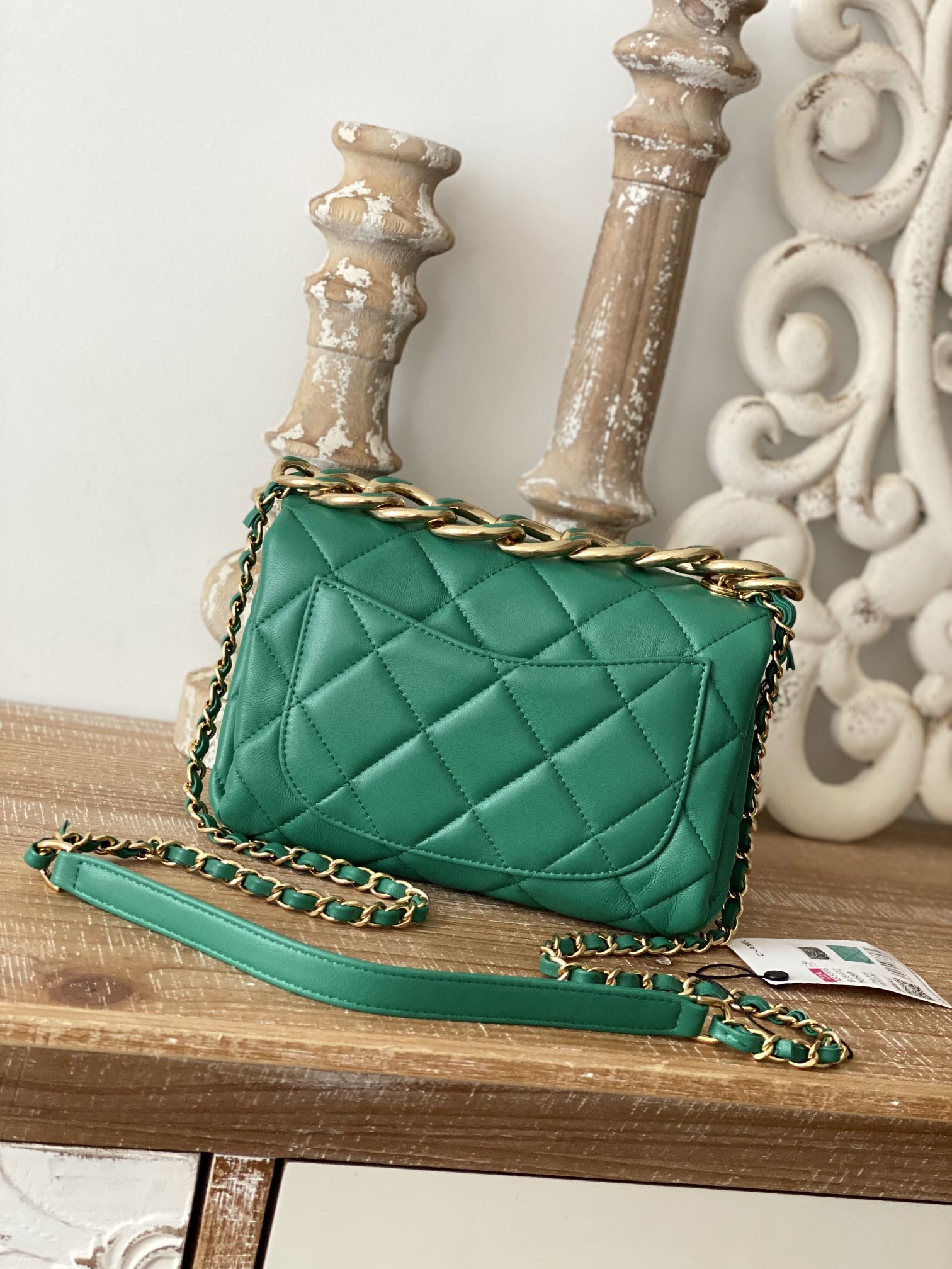 Chanel Classic Diamond Flap Bag Green For Women. Women-s Bags 9.1in/23cm - Soul Replicas