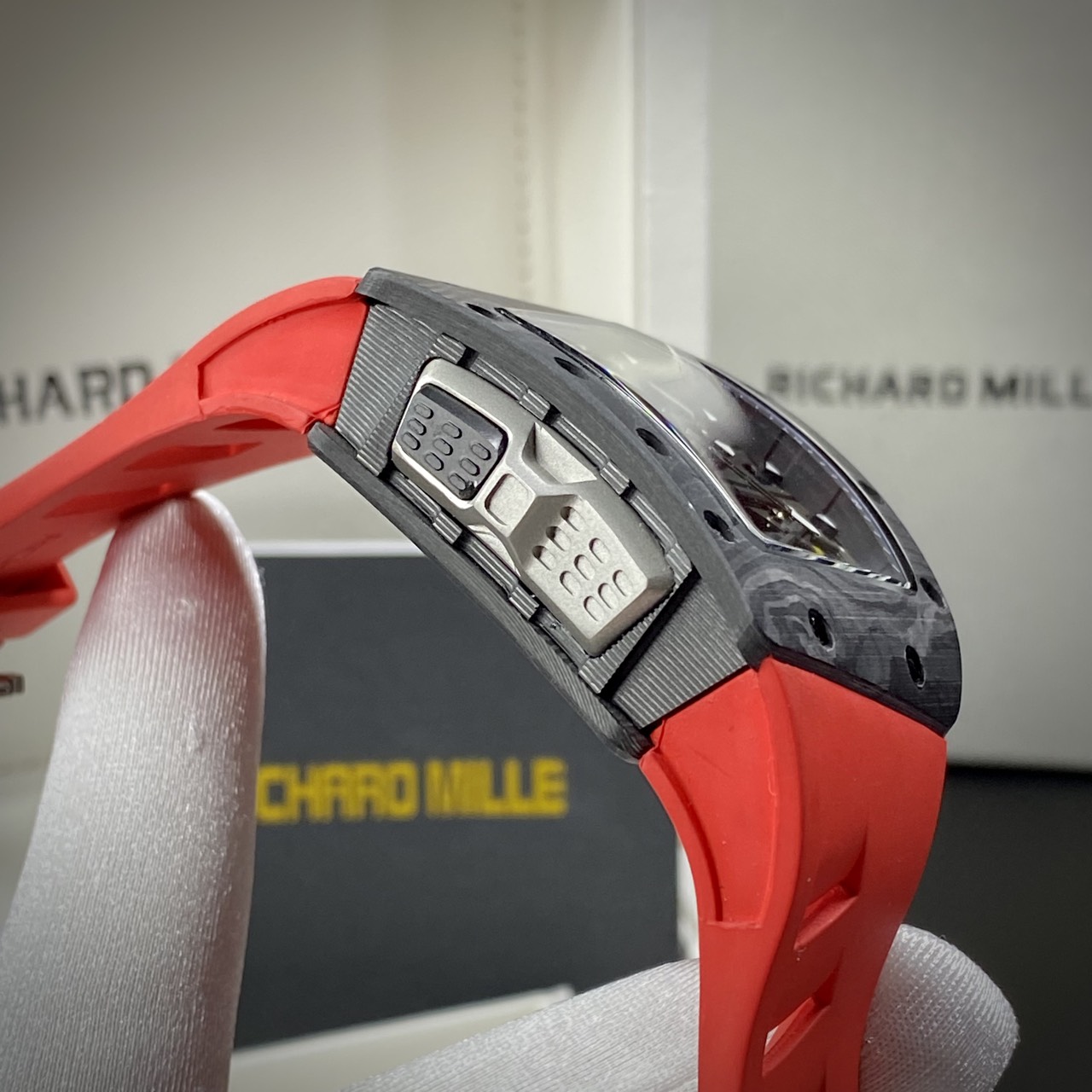 Richard Mille Fake Watch RM70-01 Carbon Red Rubber Strap 45mm - Soul Replicas