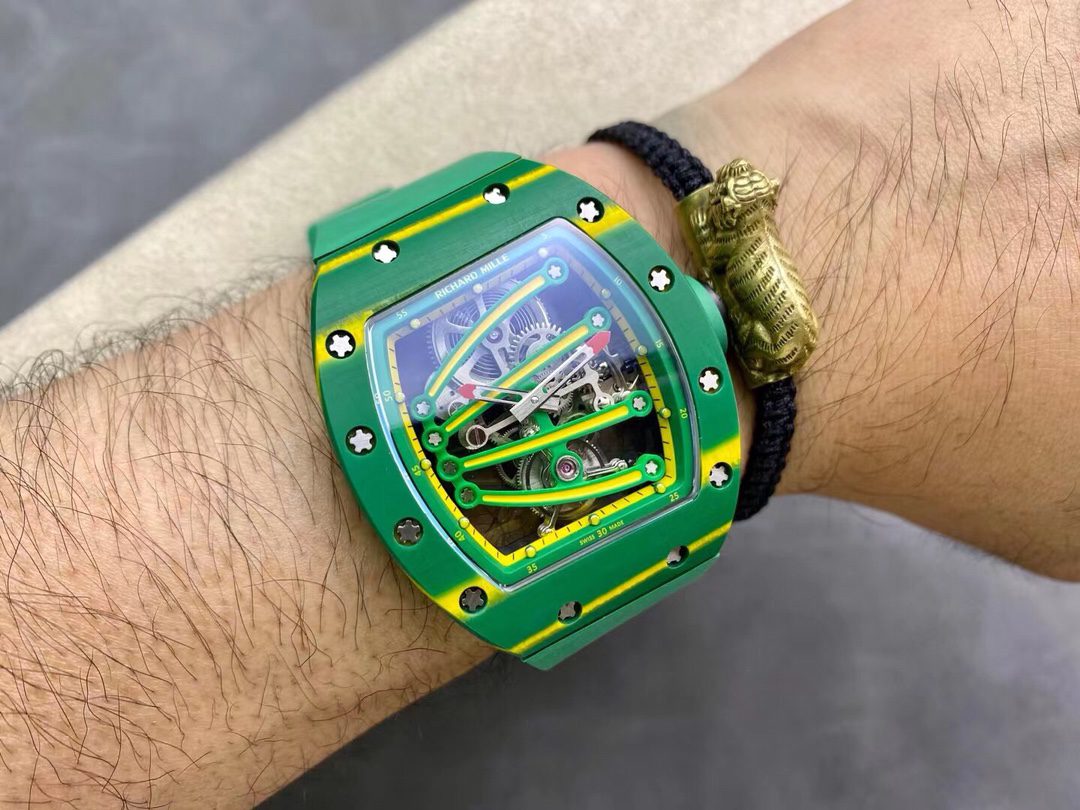 Richard Mille Replica Watch RM59-01 Yohan Blake Tourbillon Carbon Green 43x50mm - Soul Replicas