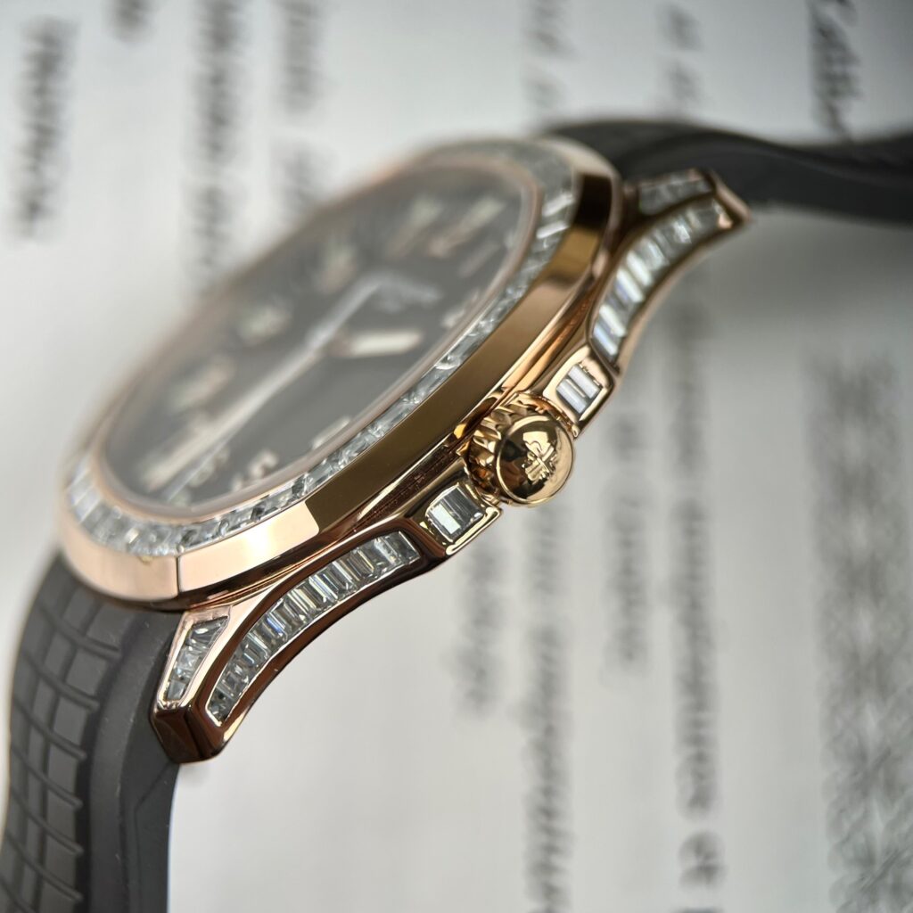 Patek Philippe Aquanaut 5167R Replica Watch Gold Wrapped Moissanite 40mm - Soul Replicas