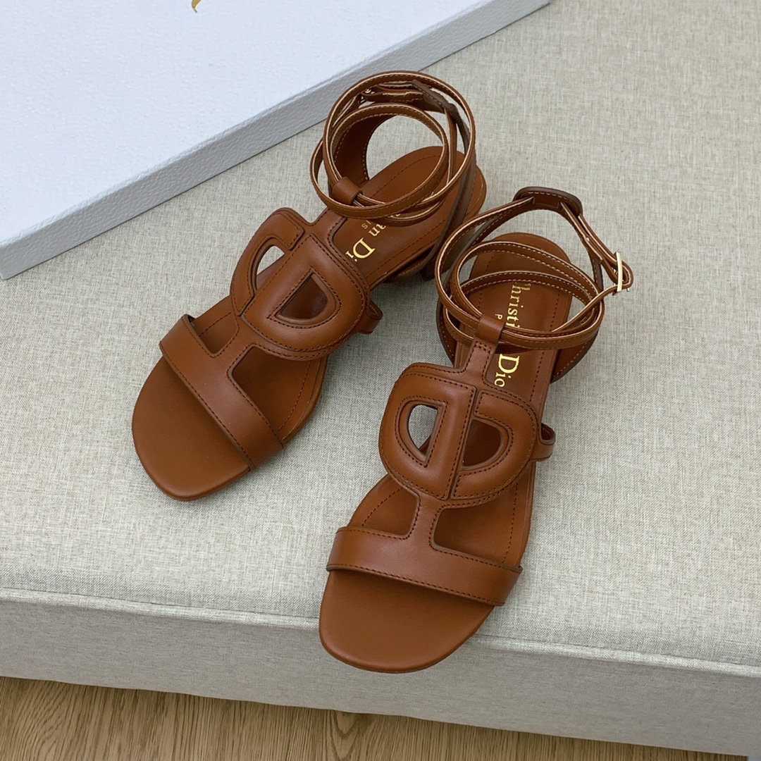 Christian Dior D Club Sandal 1.7 Inches Brown For Women CD - Soul Replicas