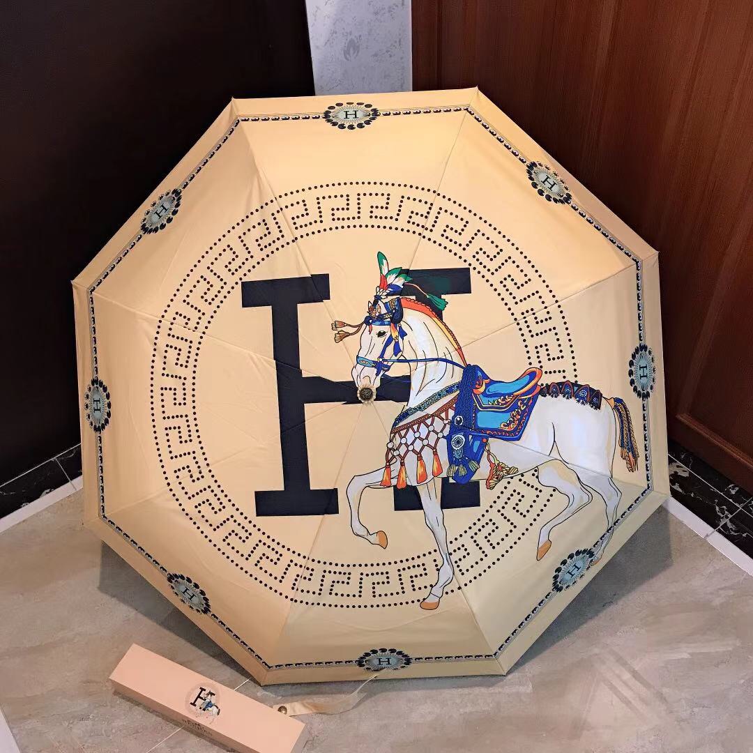 Hermes Pluie De H Folding Umbrella Beige - Soul Replicas