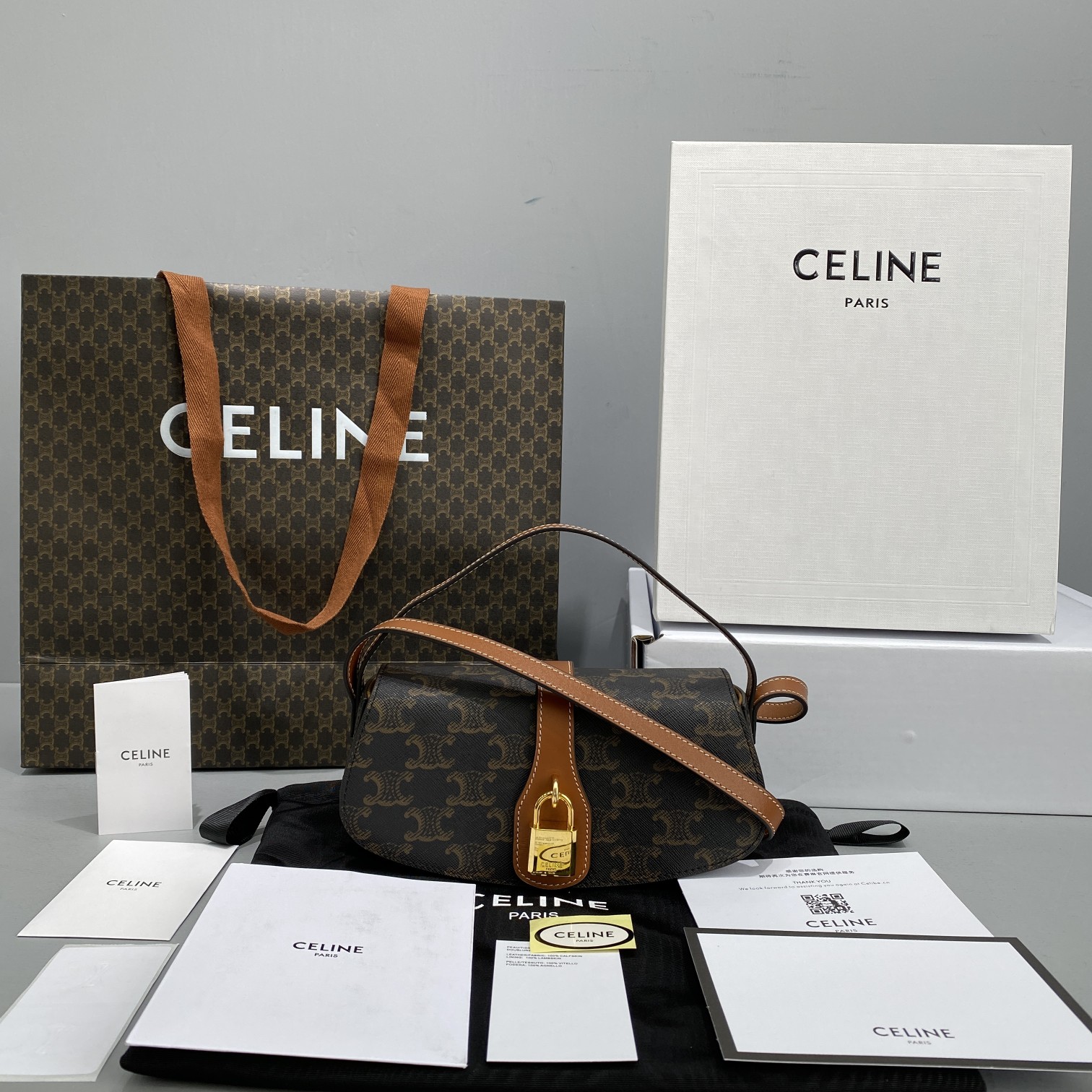 Celine Casual Style Bridal Logo Brown For Women 7in/18cm 10I592DQ2.04LU - Soul Replicas
