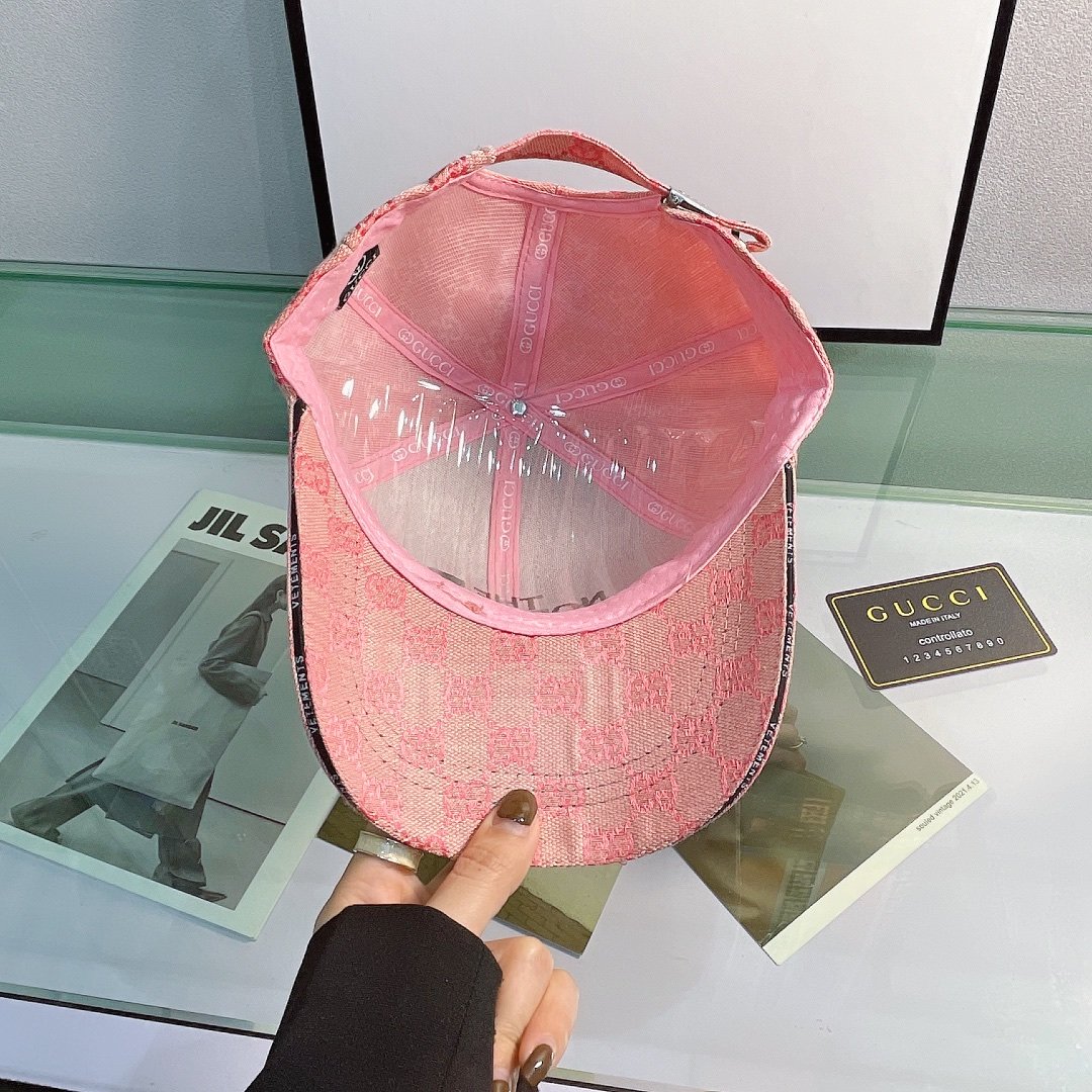Gucci Canvas Baseball Cap Pink - Soul Replicas