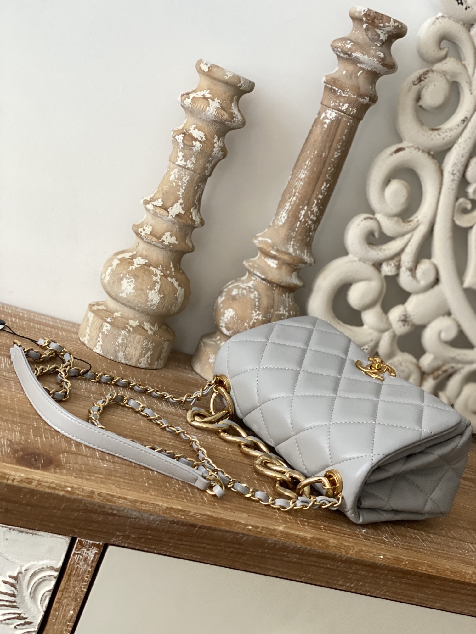 Chanel Classic Diamond Flap Bag Gray For Women. Women-s Bags 9.1in/23cm - Soul Replicas