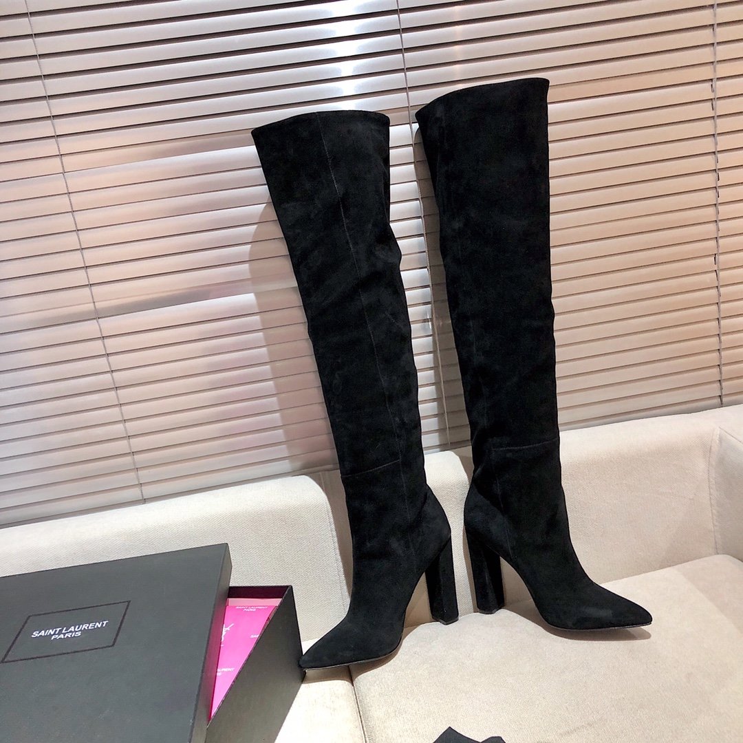Yves Saint Laurent Women's High Boots Black For Women YSL - Soul Replicas