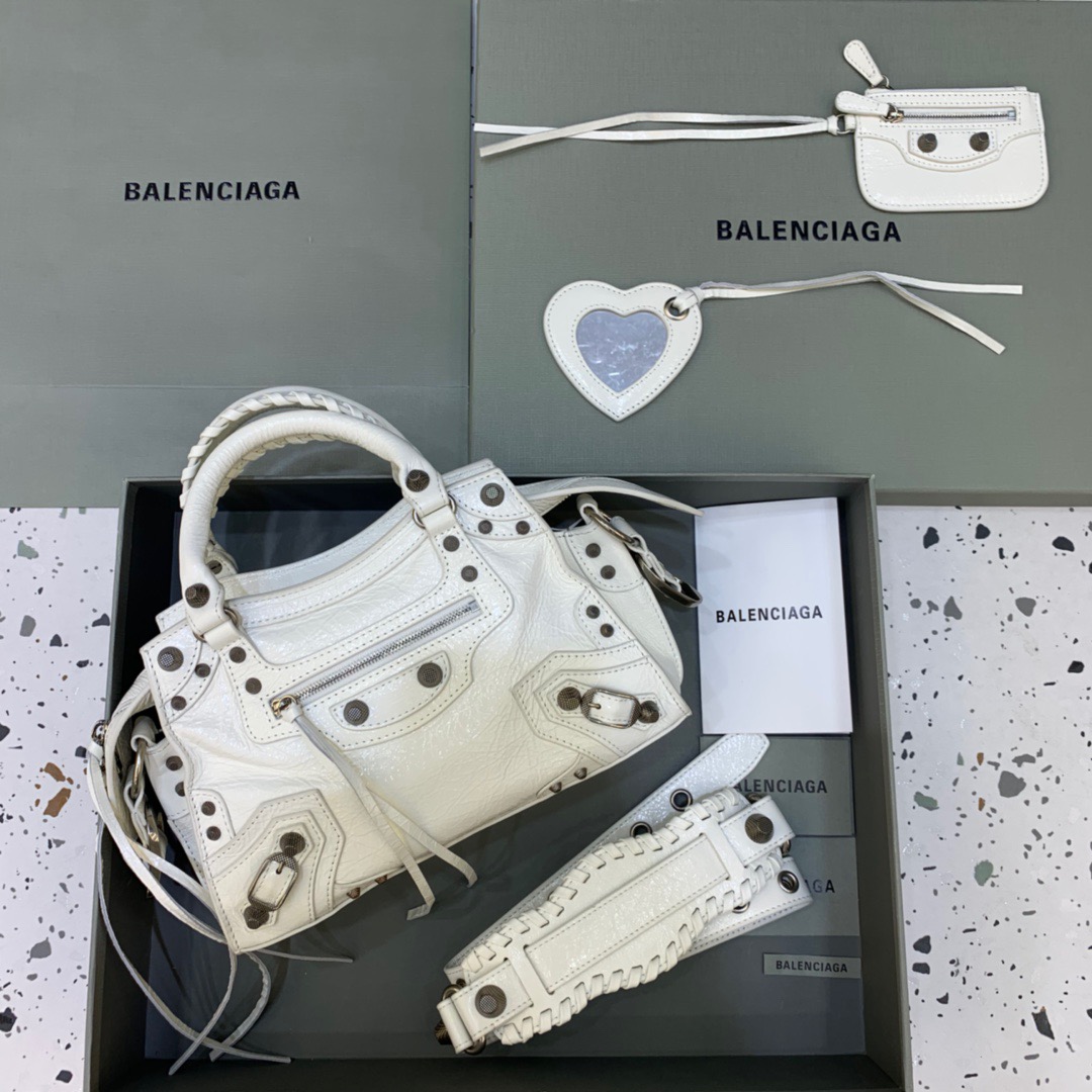 Balenciaga Neo Cagole XS Handbag In White . For Women. Women-s Bags 10.2in/26cm 700940210B09104 - Soul Replicas