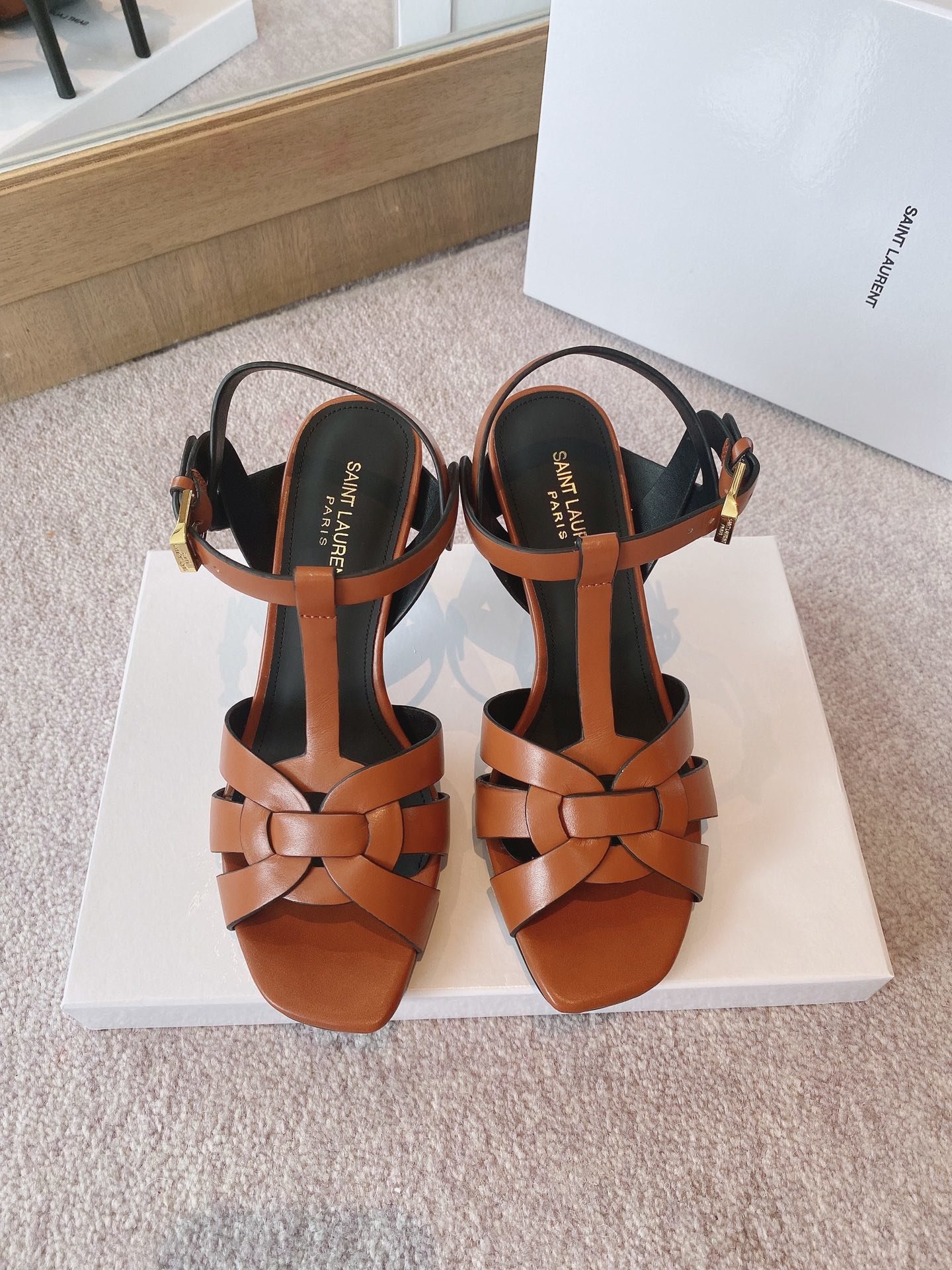 Yves Saint Laurent Women's Tribute Sandals Brown For Women YSL - Soul Replicas