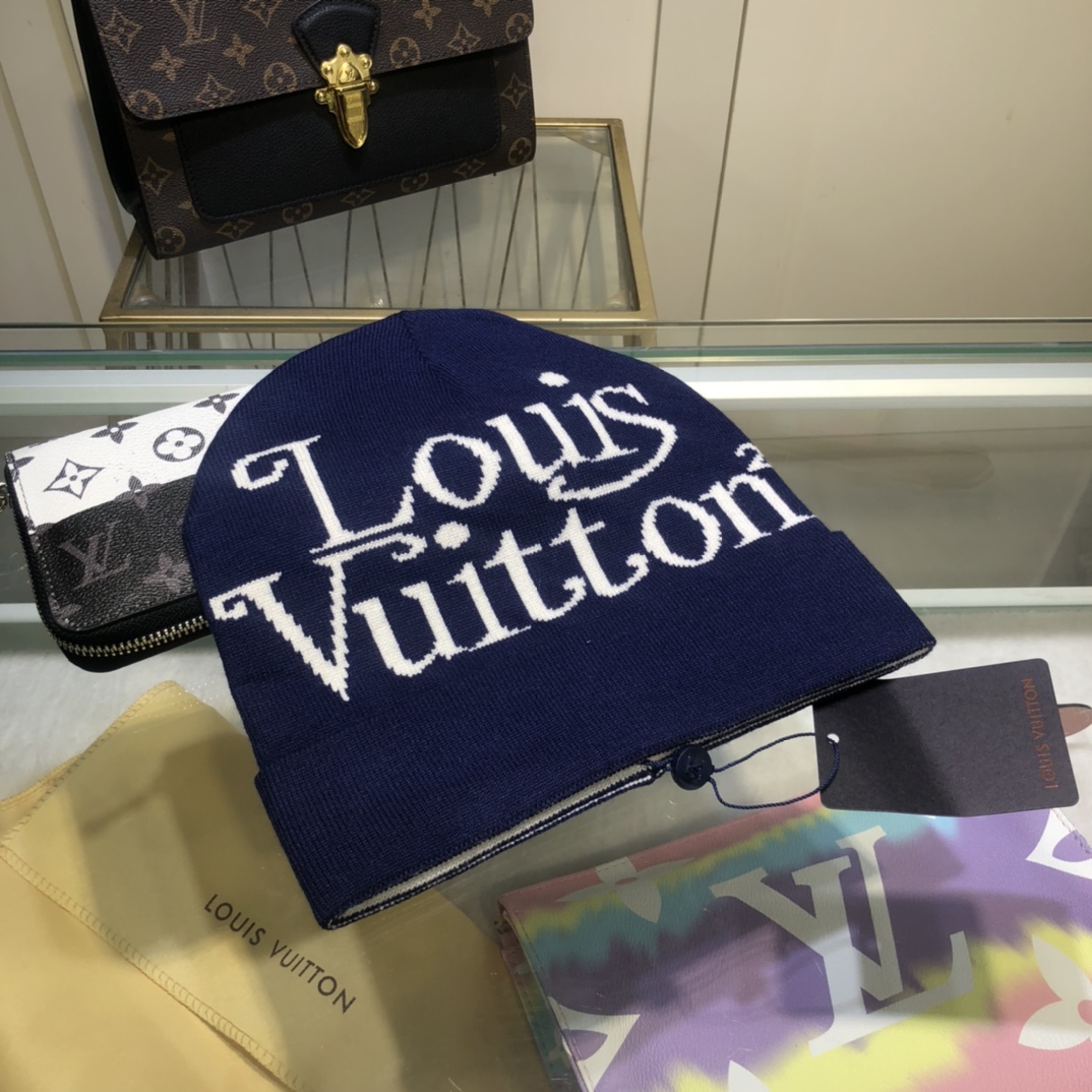 Louis Vuitton Beanie In Dark Blue LV Headwear - Soul Replicas