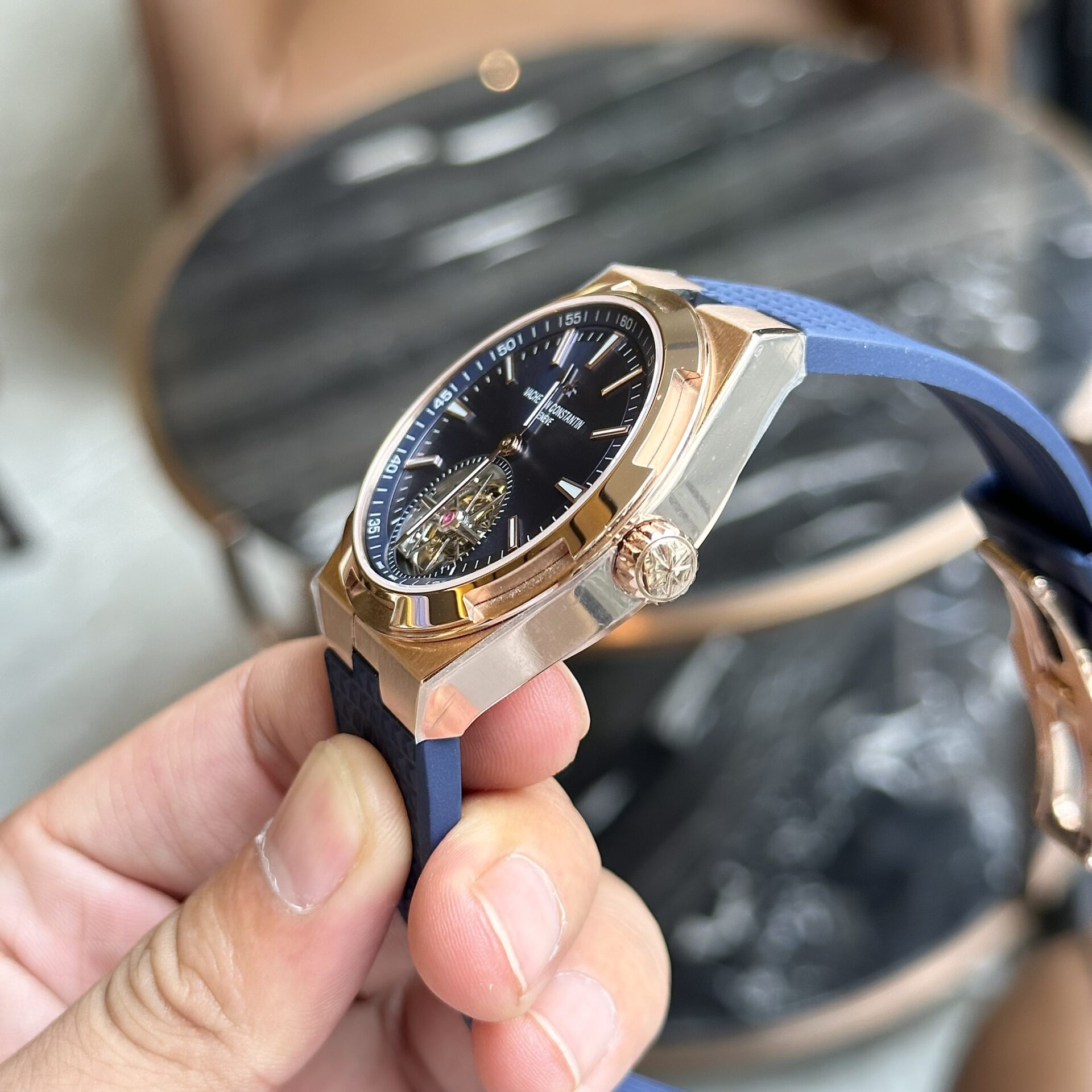 Vacheron Constantin Overseas 6000V Tourbillon Rubber Strap Replica Watch 42.5mm - Soul Replicas