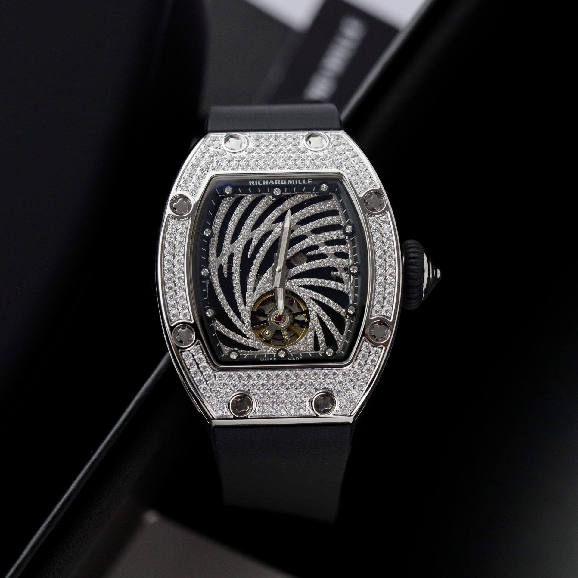 Richard Mille Replica Watch RM51-02 Rhinestone Rubber Strap 40mm - Soul Replicas