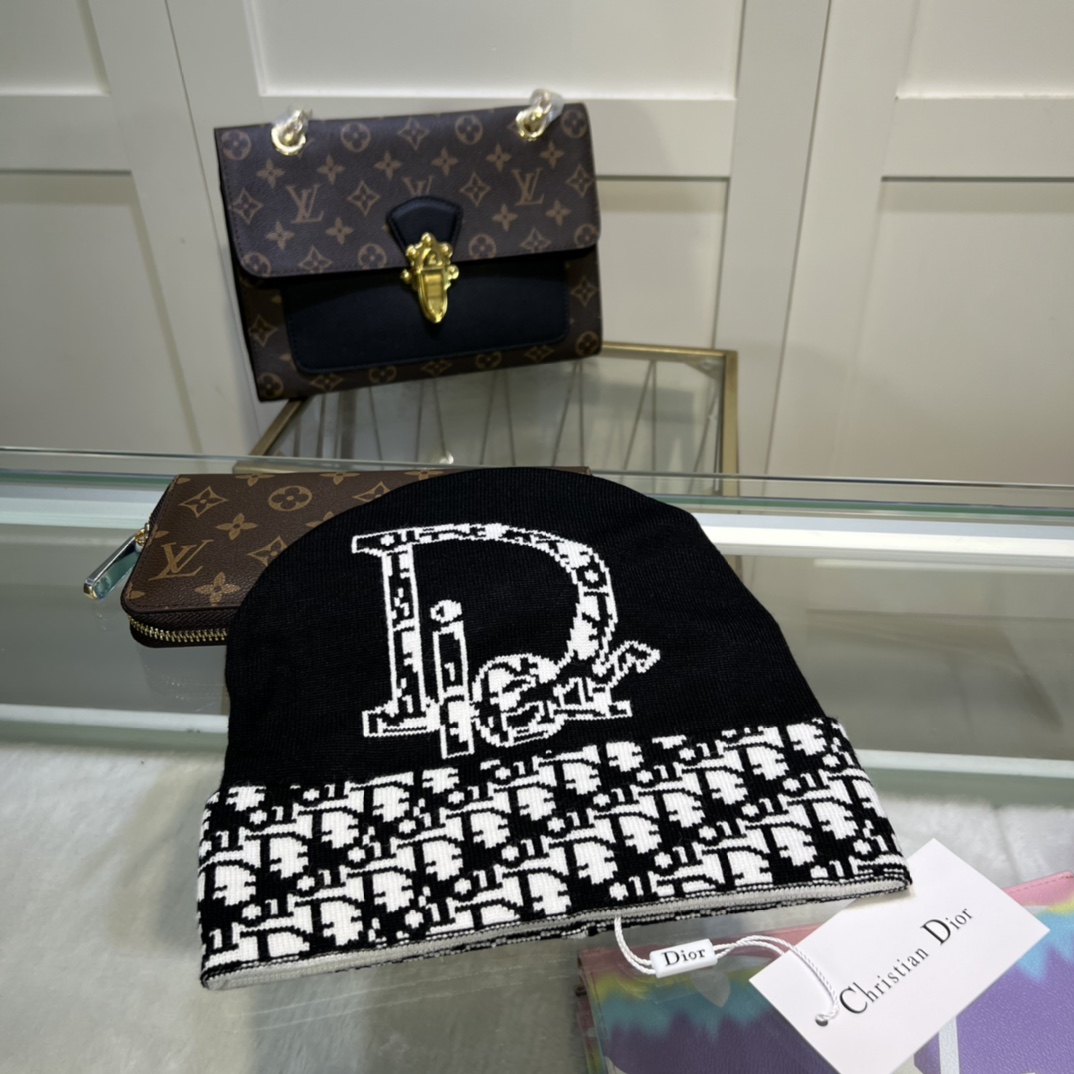 Dior Pompom Beanie In Black - Soul Replicas