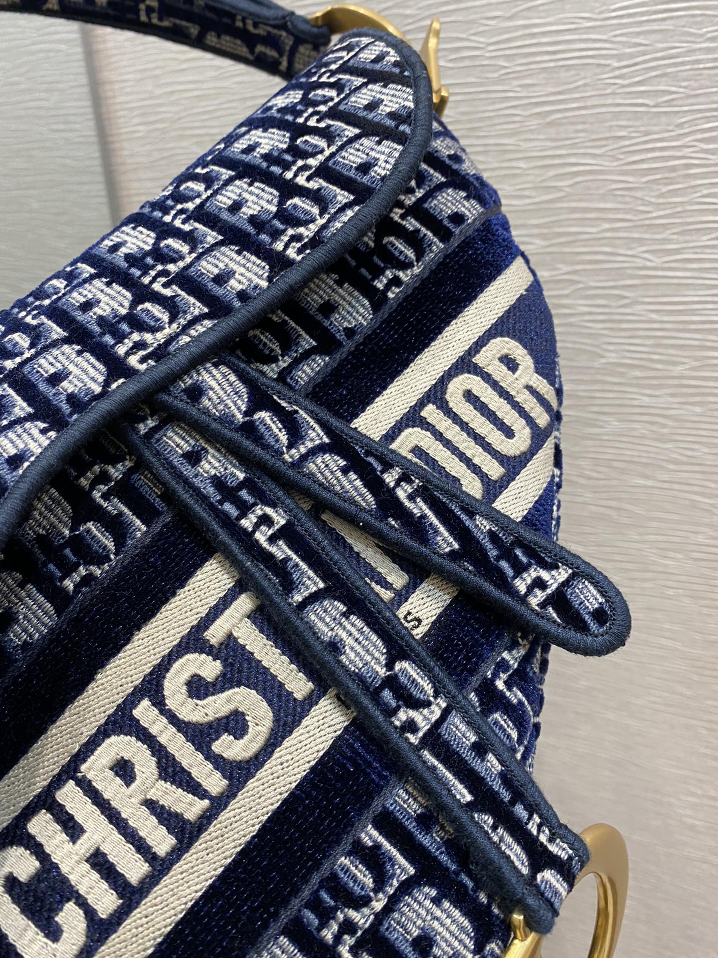 Christian Dior Saddle Bag Blue Oblique Canvas Gold Toned Hardware For Women 25cm/10in CD - Soul Replicas