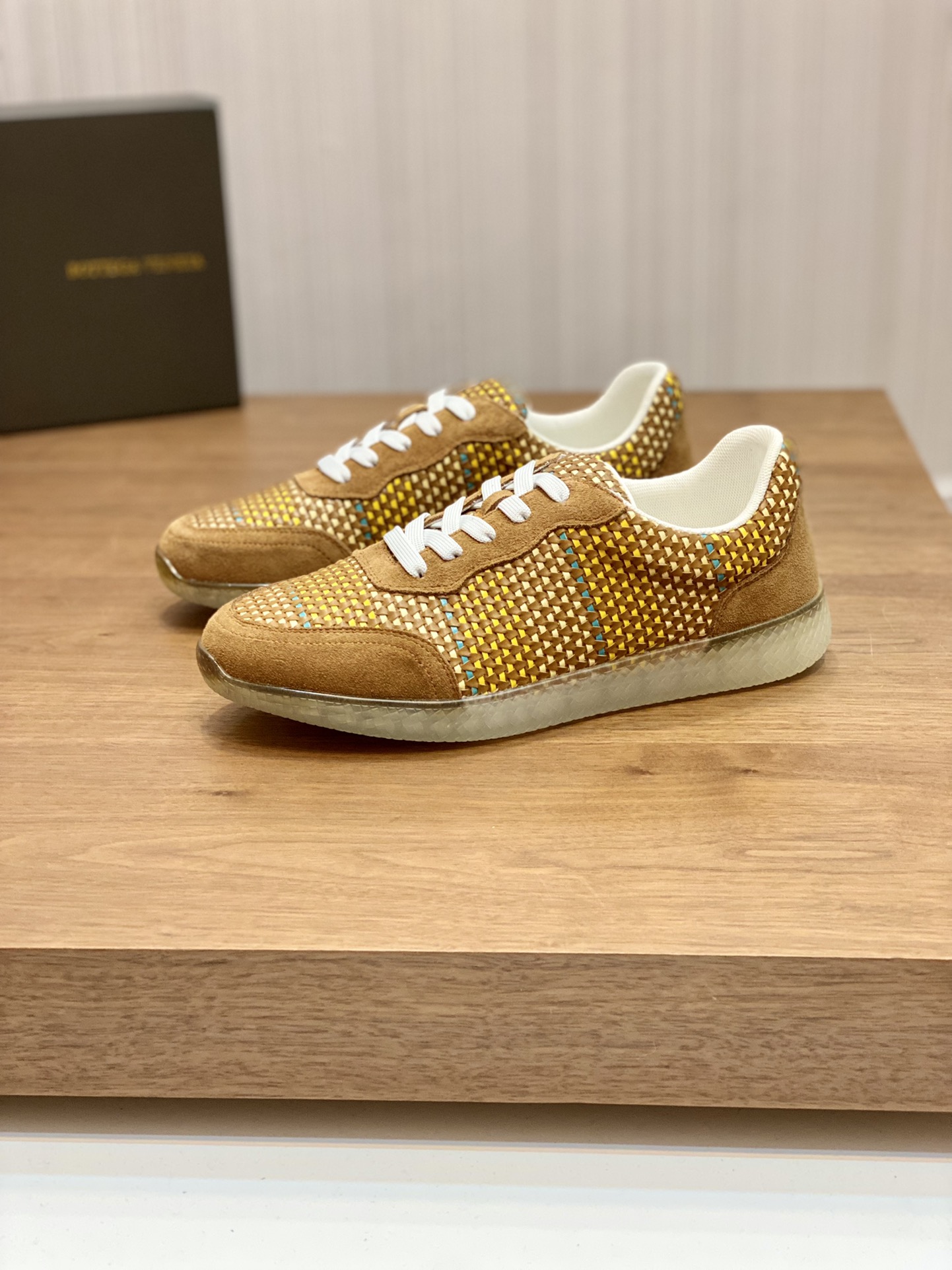 Bottega Veneta Men's Knit Sneakers Yellow For Men - Soul Replicas