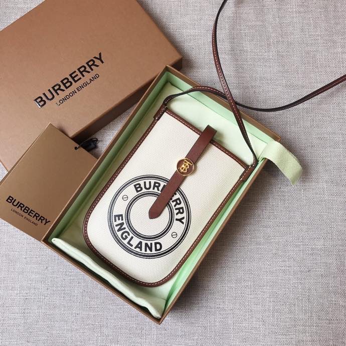 Burberry Logo Graphic Canvas Anne Phone Case With Strap White For Women. Women-s Bags 7.1in/18cm - Soul Replicas