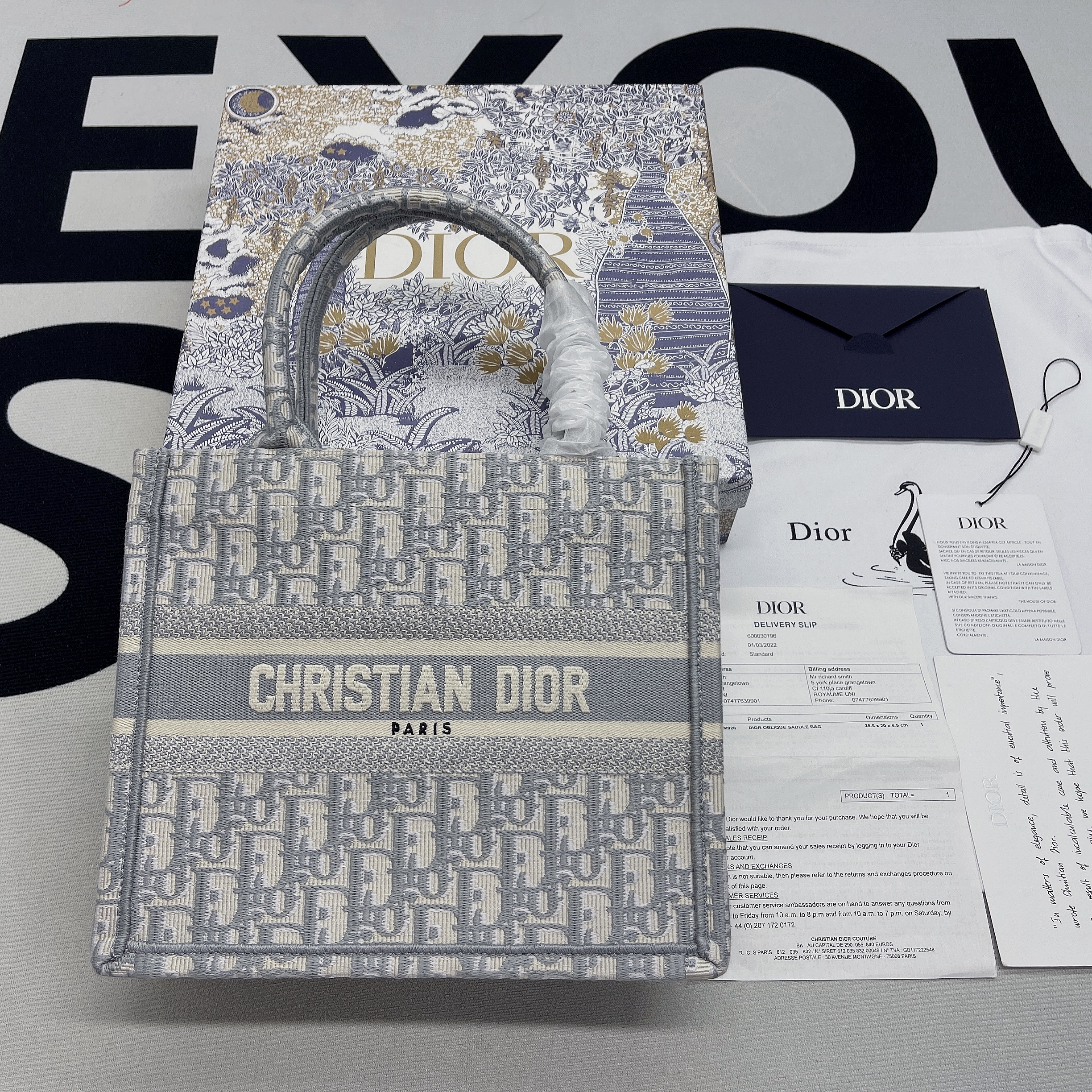 Christian Dior Small Dior Book Tote Violet. For Women. Women's Handbags 26.5cm/10.5in CD - Soul Replicas