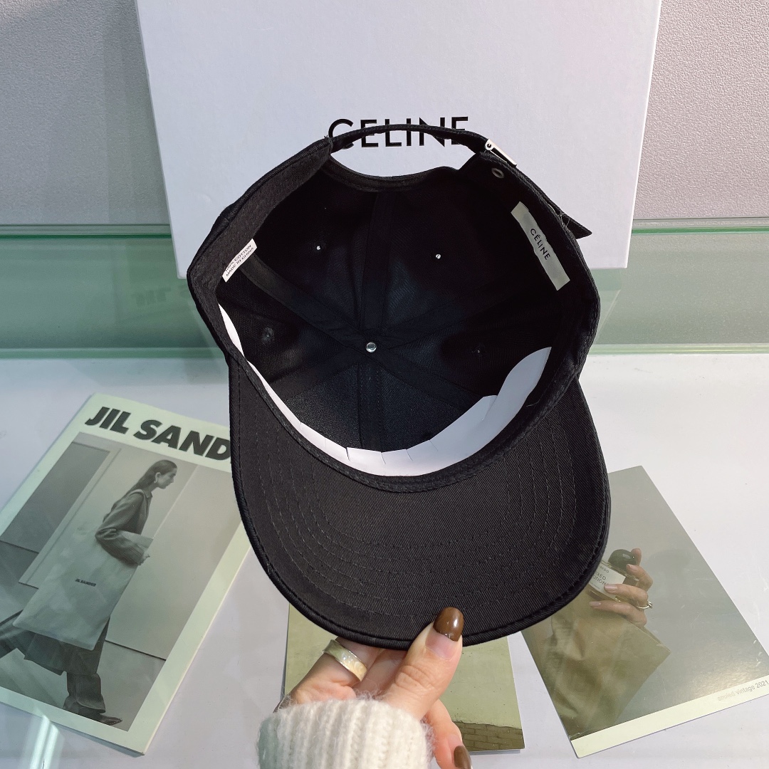 Celine Baseball Cap In Cotton Black - Soul Replicas