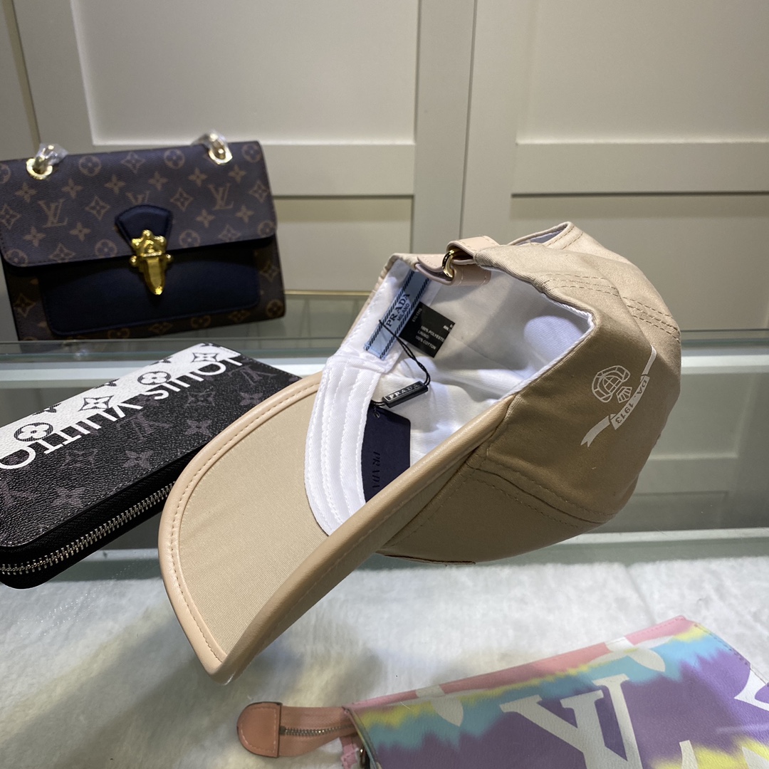 Prada Drill Baseball Cap Beige Prada Cap - Soul Replicas
