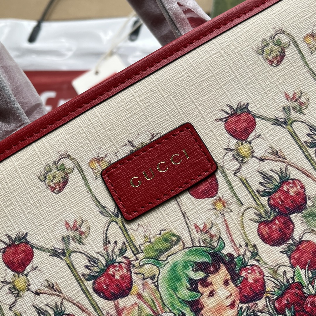 Gucci Children-s Tote Bag With Strawberry Fairy Print Red For Women. Women-s Bags 11in/28cm Gucci‎ ‎630542 U6IAN 8257 - Soul Replicas
