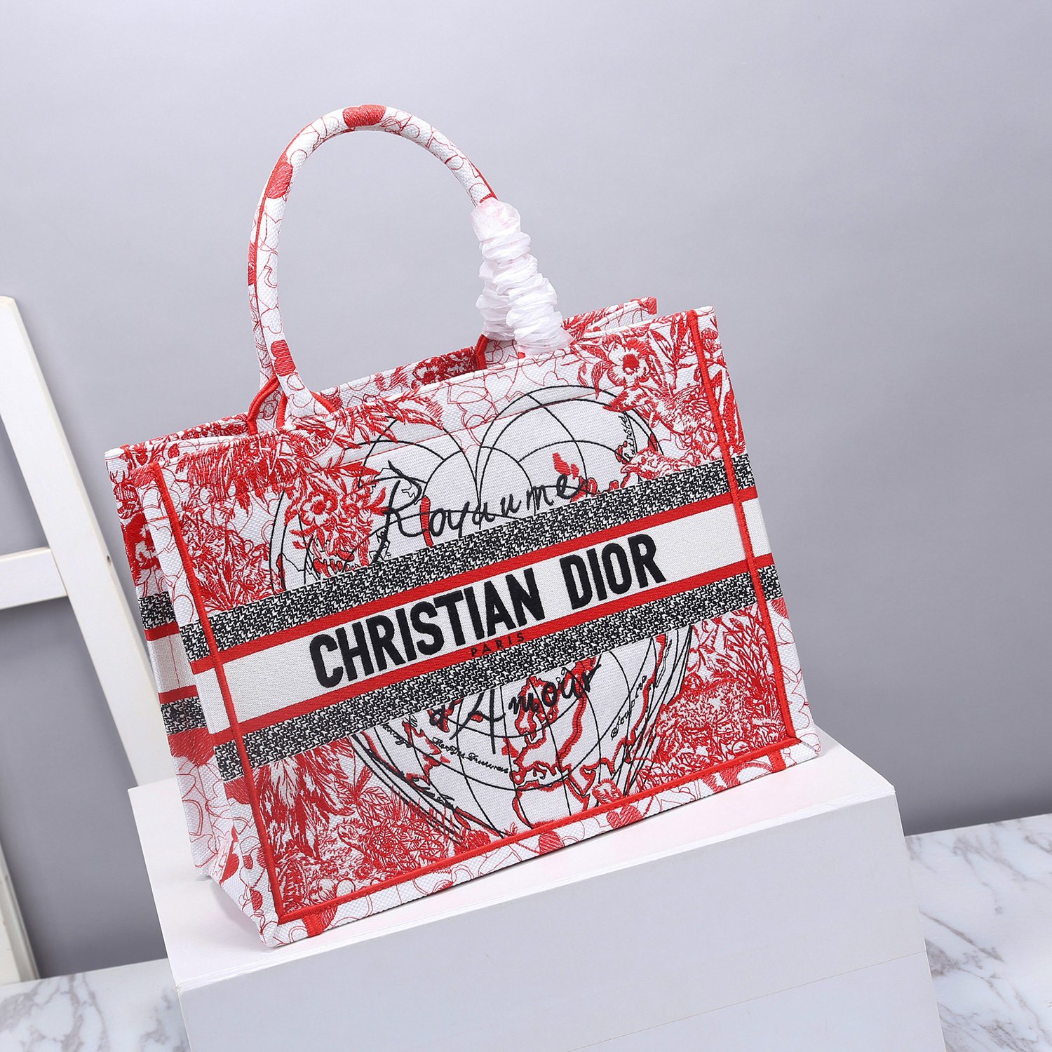 Christian Dior Medium Dior Book Tote Red Multicolor . For Women. Women's Handbags 14in/36cm CD - Soul Replicas