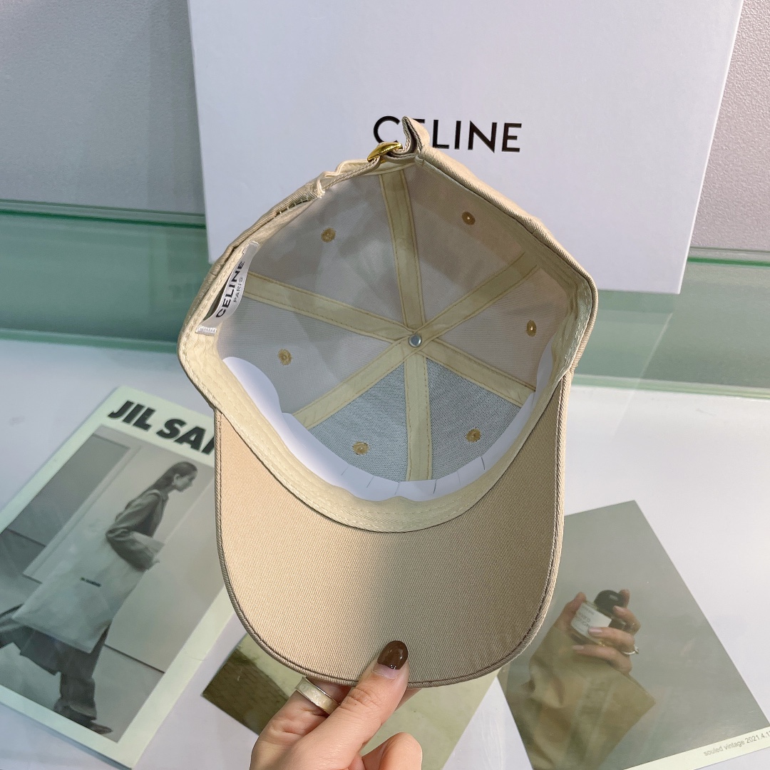 Celine Baseball Cap In Cotton Beige - Soul Replicas