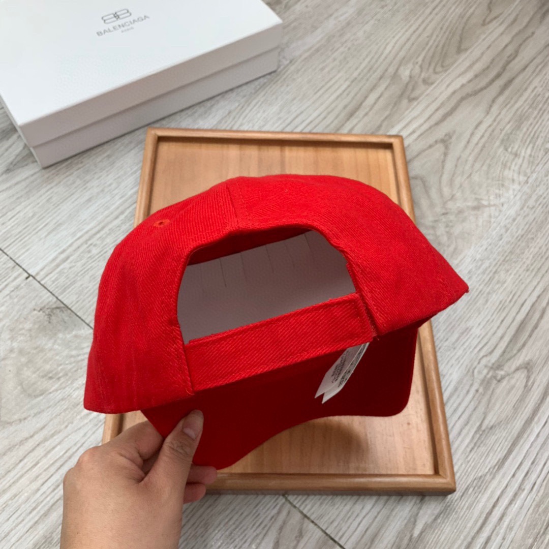 Balenciaga Logo Front Cap In Red - Soul Replicas
