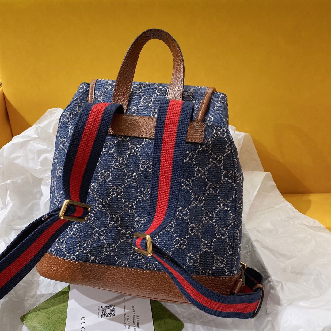 Gucci Backpack With Interlocking G Blue For Women. Women-s Bags 11.8in/30cm Gucci - Soul Replicas