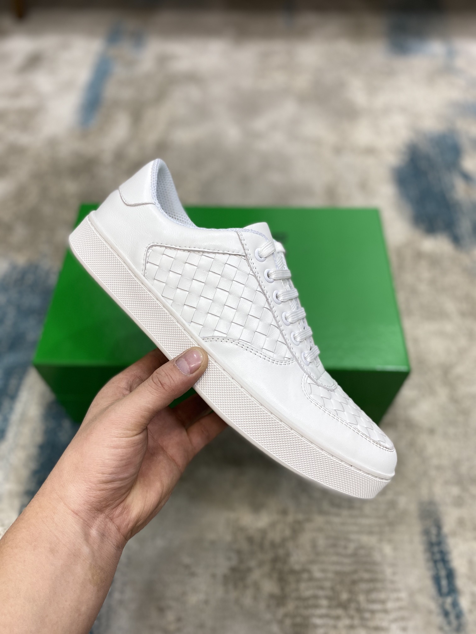 Bottega Veneta Men's With Wave Line Sneakers White For Men - Soul Replicas