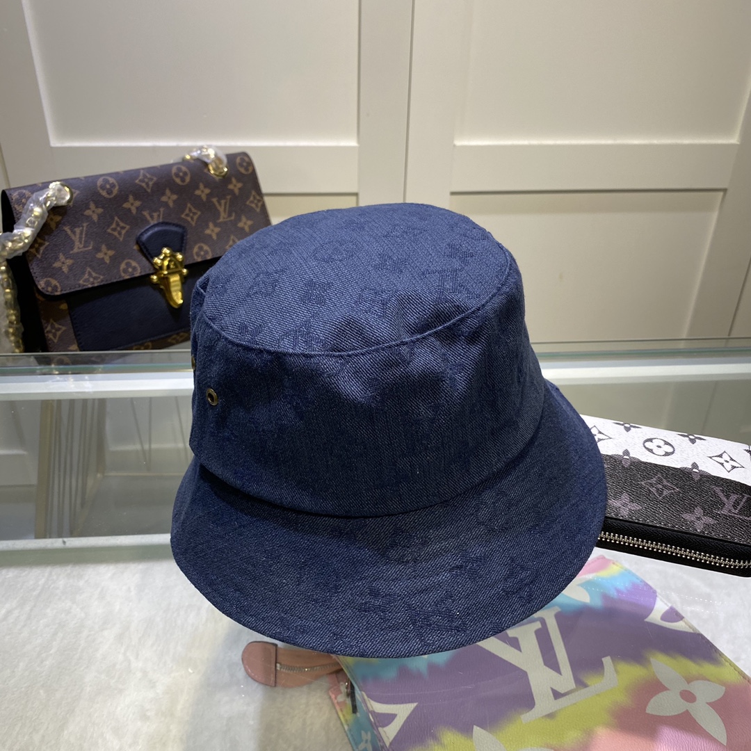 Louis Vuitton Buddy Bucket Hat In Dark Blue - Soul Replicas