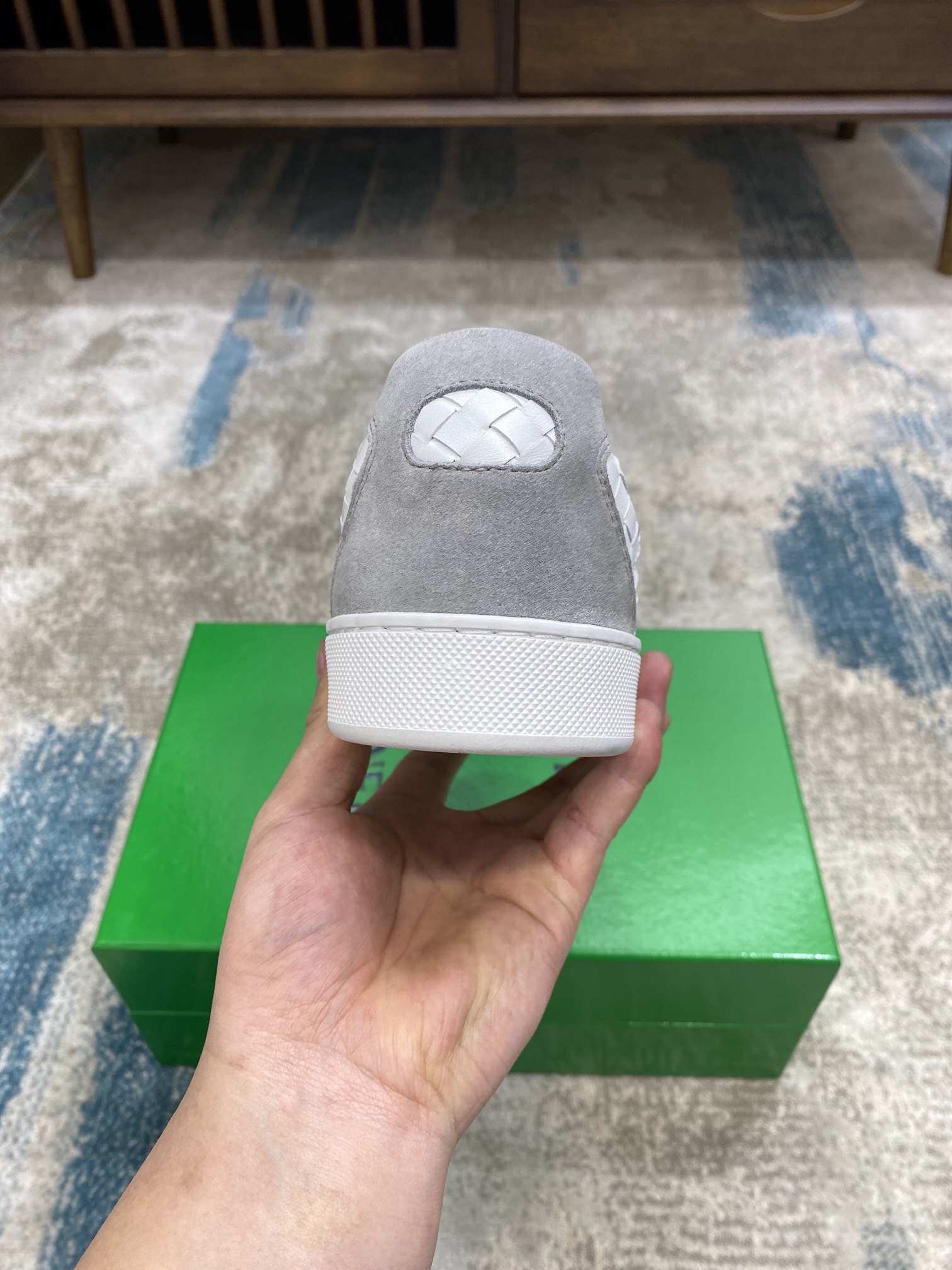 Bottega Veneta Men's Three Closure Straps With Wave Line Sneakers White And Gray For Men - Soul Replicas