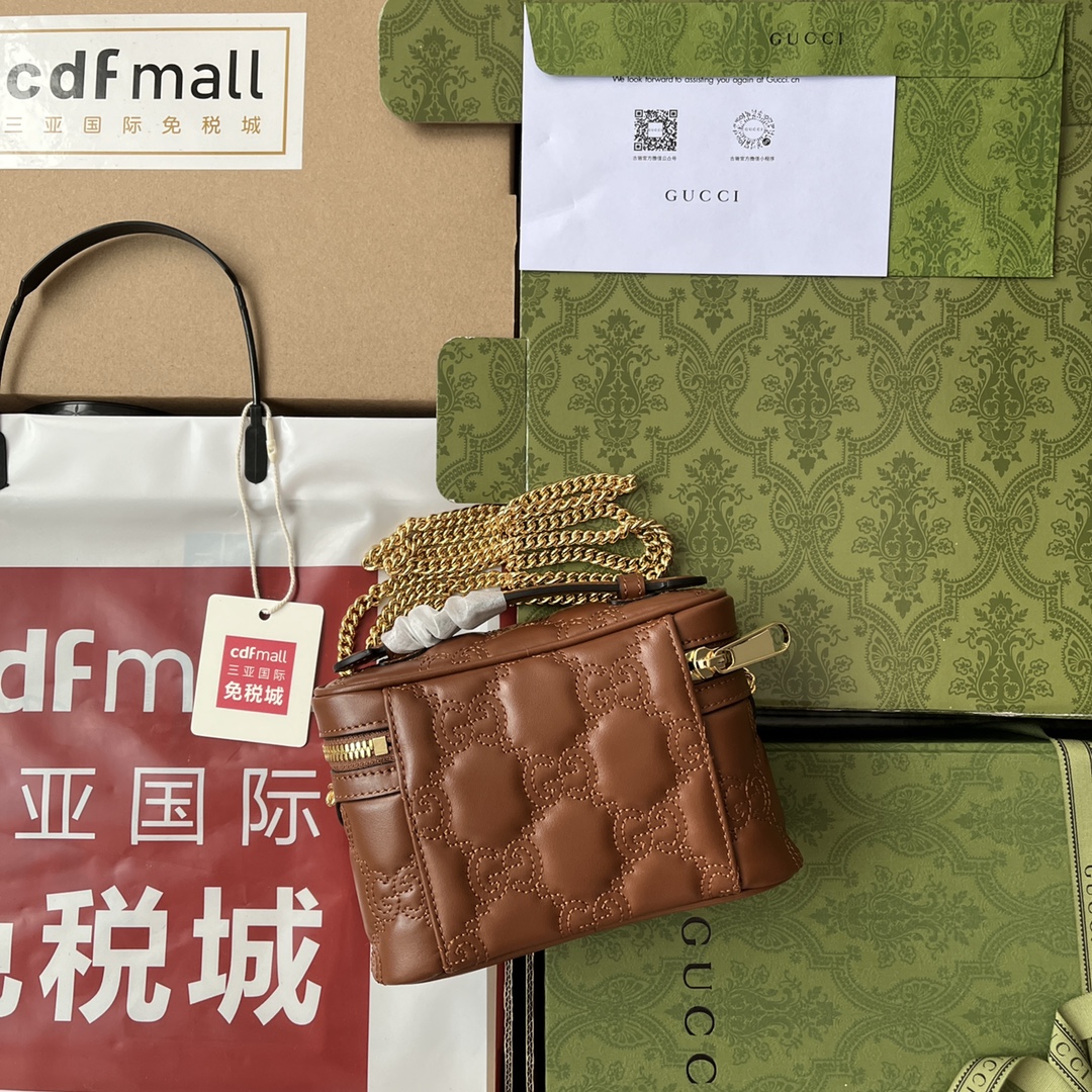 Gucci Quilted Gucci Mini Handbag Brown For Women. Women-s Bags 6.3in/16cm Gucci 723770 UM8IG 2546 - Soul Replicas