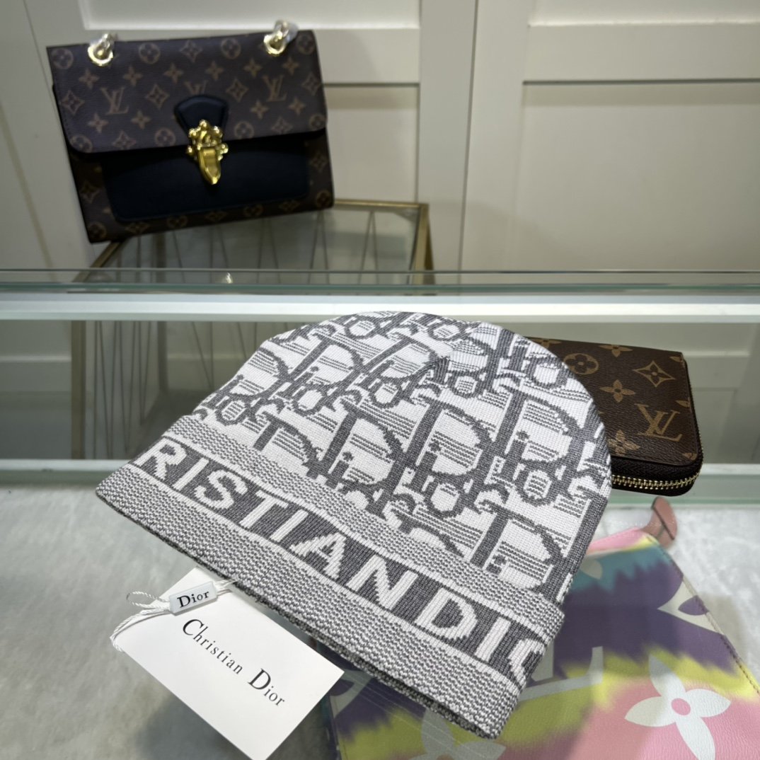 Dior Pompom Beanie In Grey - Soul Replicas