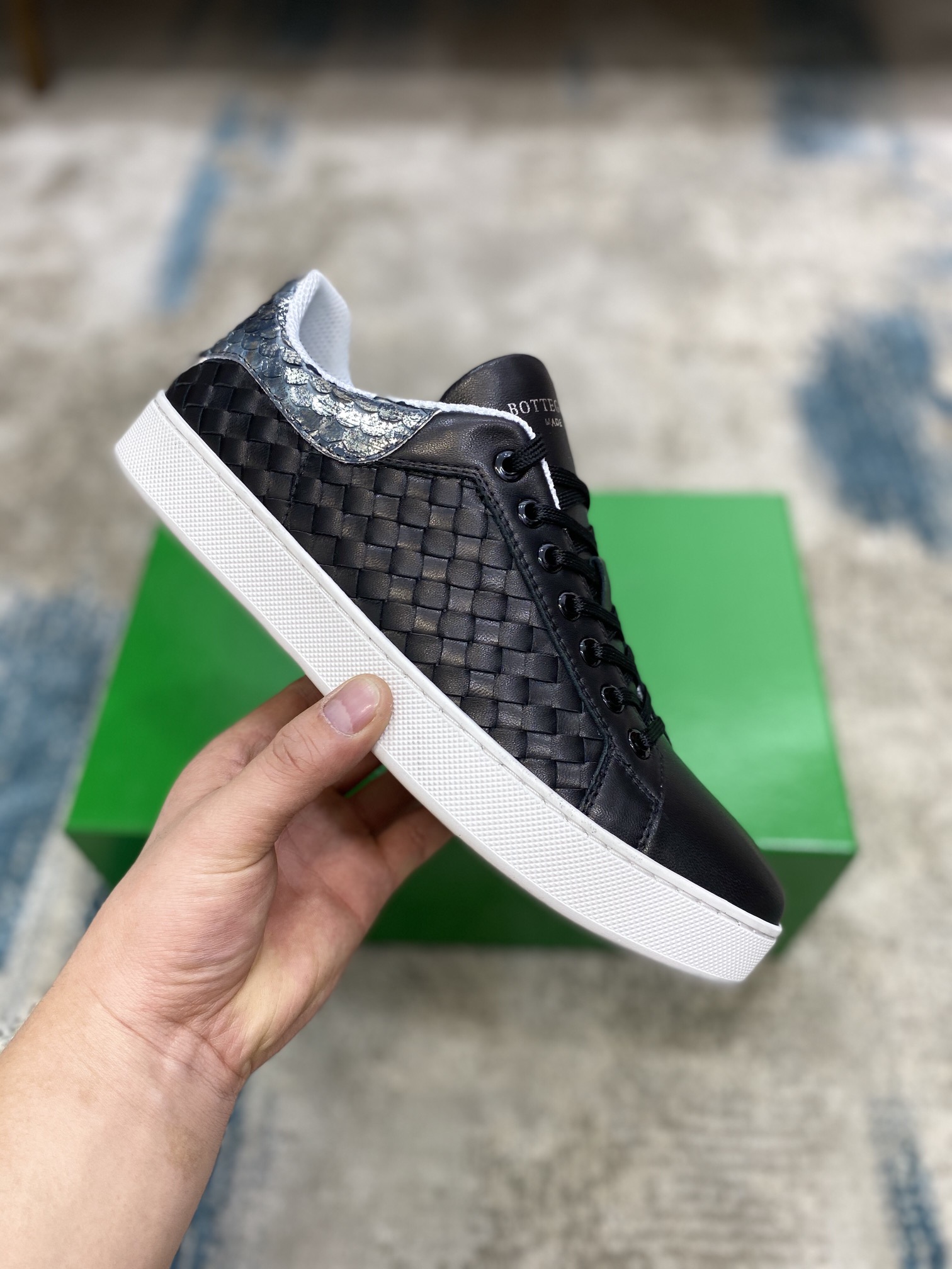 Bottega Veneta Men's With Fin Sneakers Black Silver For Men - Soul Replicas