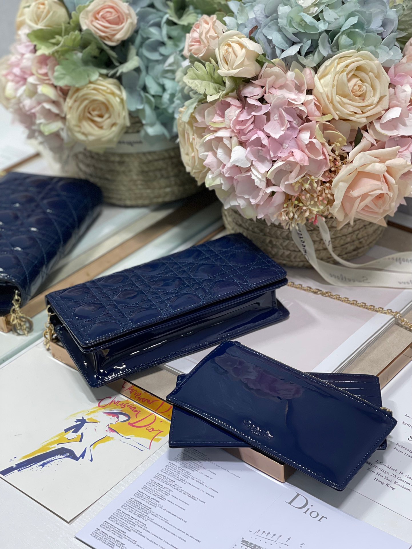 Christian Dior Lady Dior Pouch Navy. For Women. Women's Handbags 8.5in/21.5cm CD - Soul Replicas