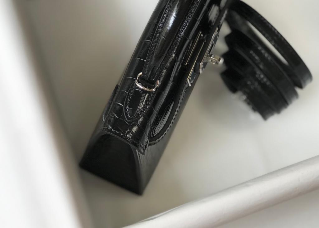 Hermes Mini Kelly 19 Black Silver Toned Hardware Bag For Women. Women-s Handbags. Shoulder Bags 7.5in/19cm - Soul Replicas