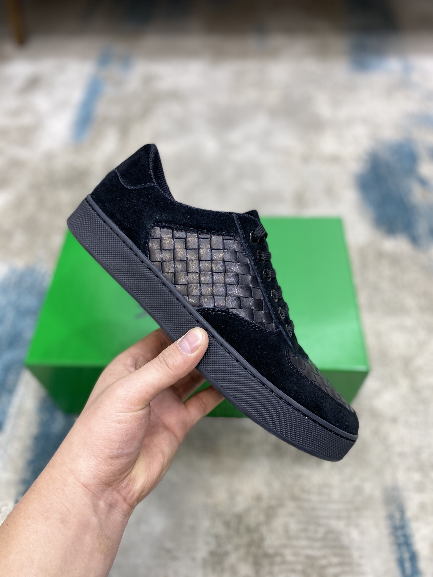 Bottega Veneta Men's With Wave Line Sneakers Black For Men - Soul Replicas