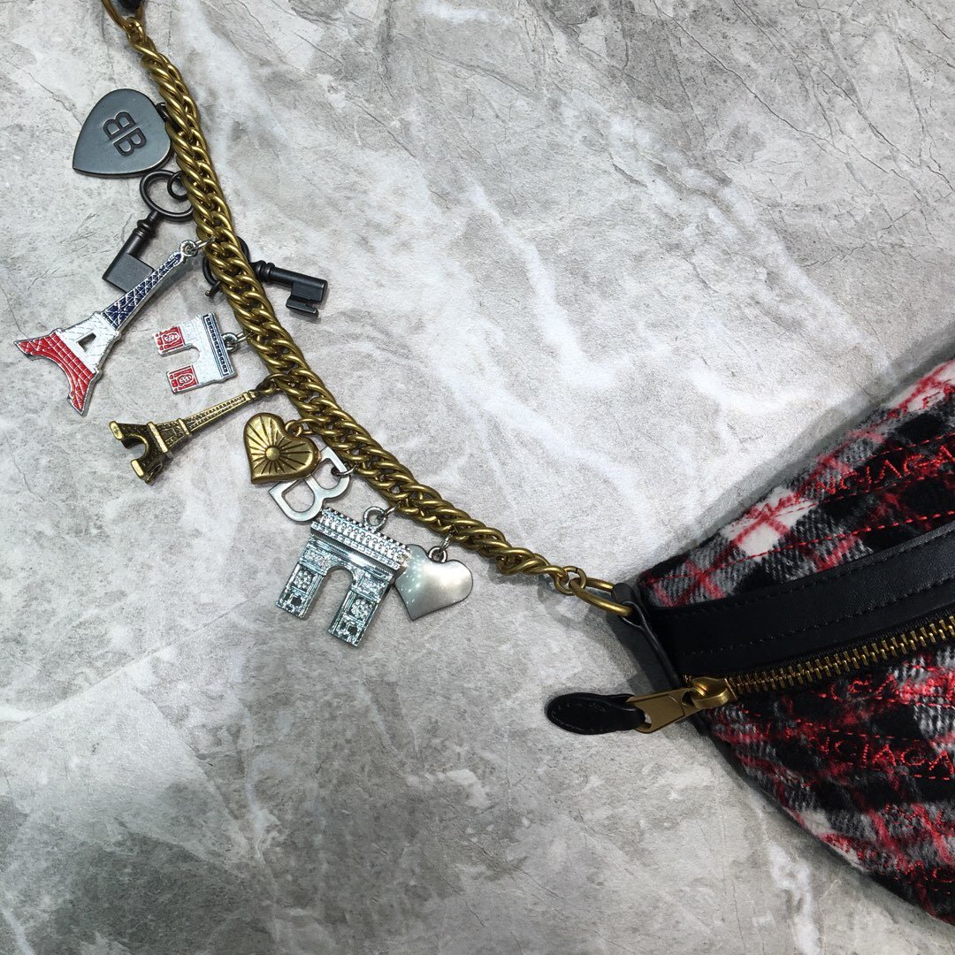 Balenciaga Souvenir XXS Belt Bag In Checkered Red. For Women. Women-s Bags 11.8in/30cm - Soul Replicas