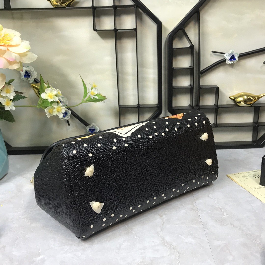 Dolce & Gabbana 90s Sicily Bag With Logo Print Multicolor For Women 10.2in/26cm DG - Soul Replicas