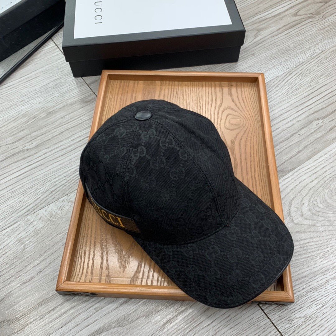 Gucci Canvas Baseball Cap Black - Soul Replicas