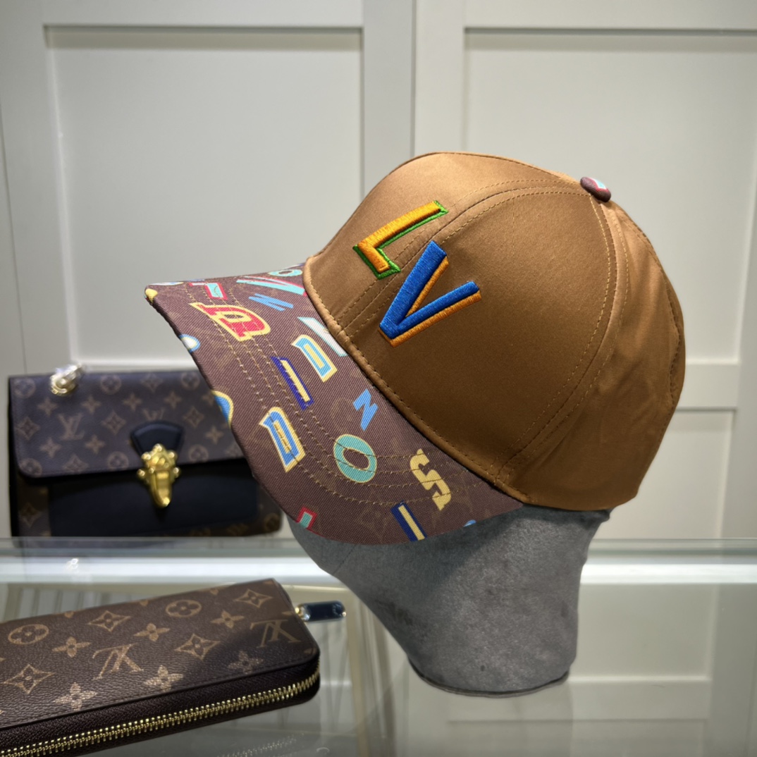 Louis Vuitton Embroidered Logo Baseball Cap Red LV Cap - Soul Replicas