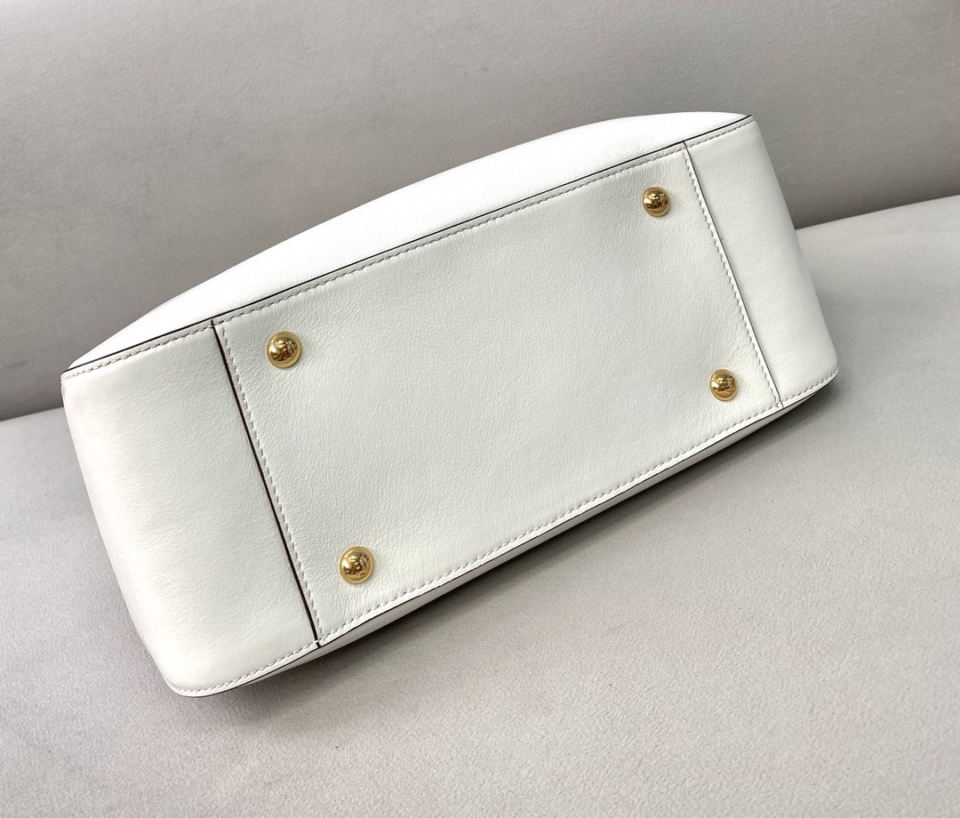 Fendi Small FF Tote Shoulder White Bag For Woman 30cm/12in - Soul Replicas