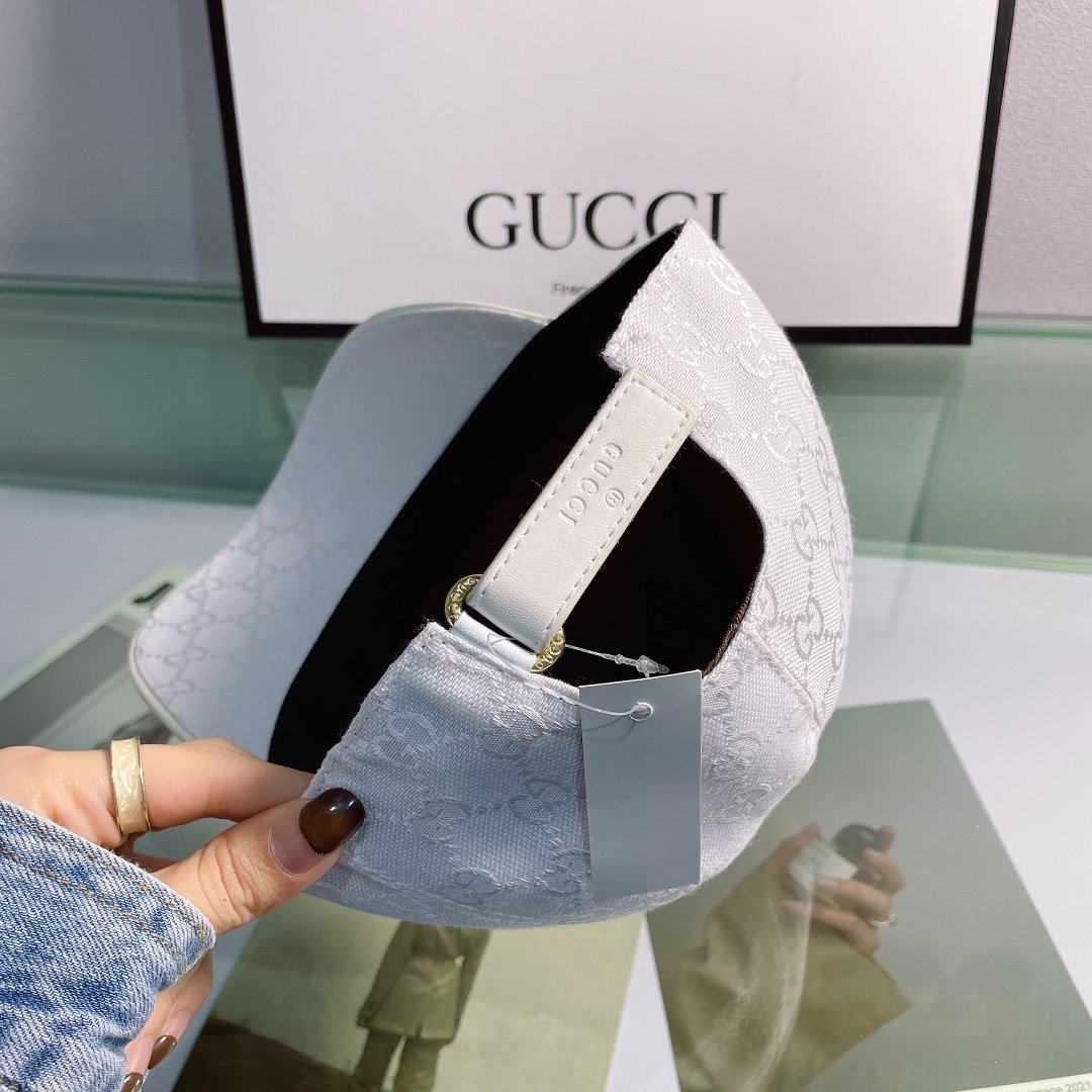 Gucci Canvas Baseball Cap White - Soul Replicas