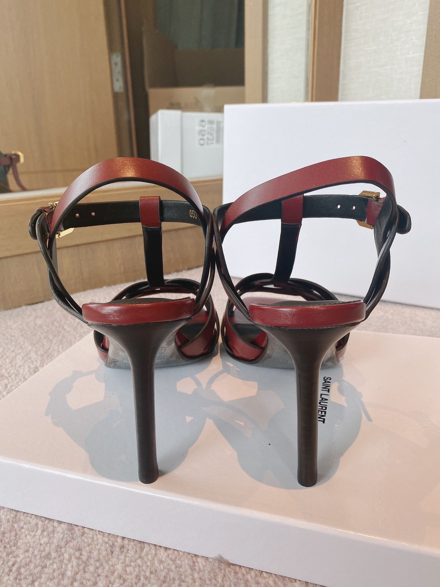 Yves Saint Laurent Women's Tribute Sandals Red- Purple For Women YSL - Soul Replicas