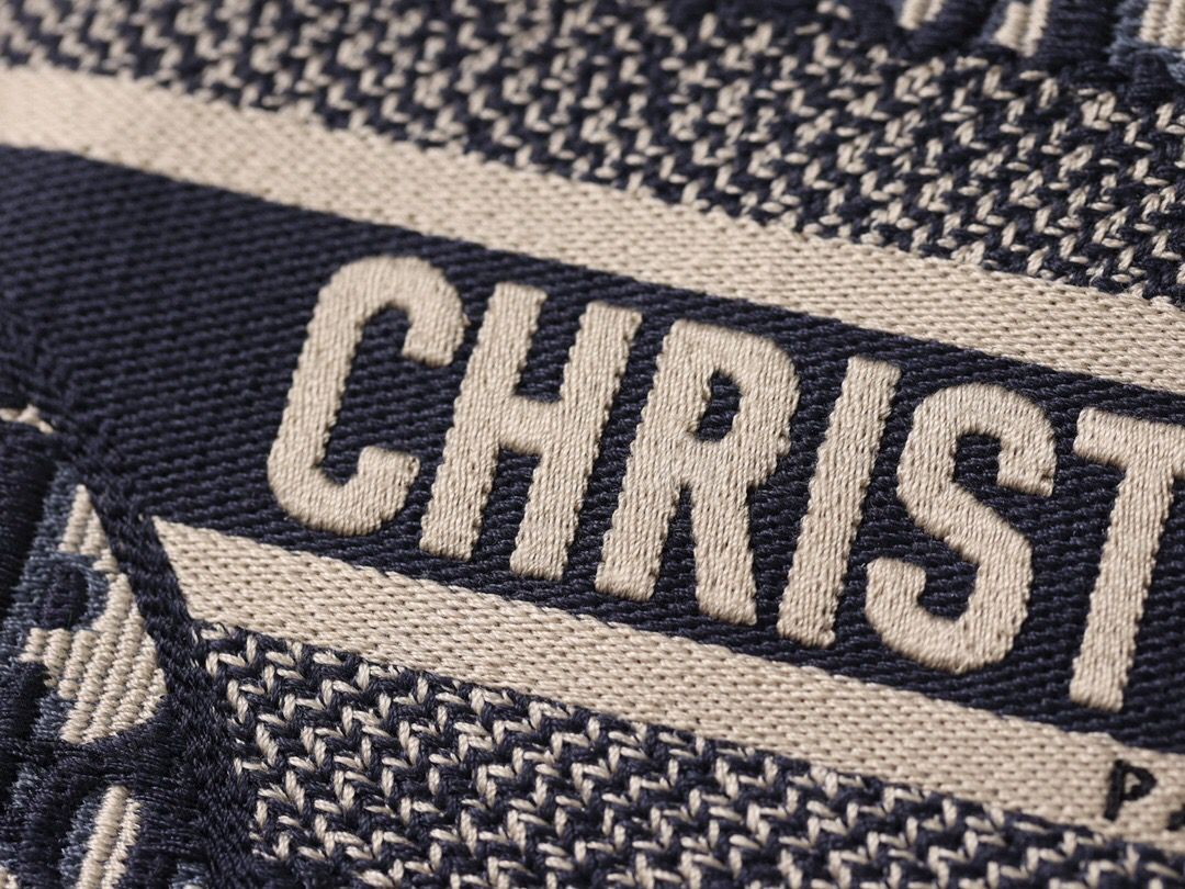 Christian Dior Logo Saddle Bag Oblique Embroidered Canvas Blue/Beige For Women 25cm/10in CD - Soul Replicas