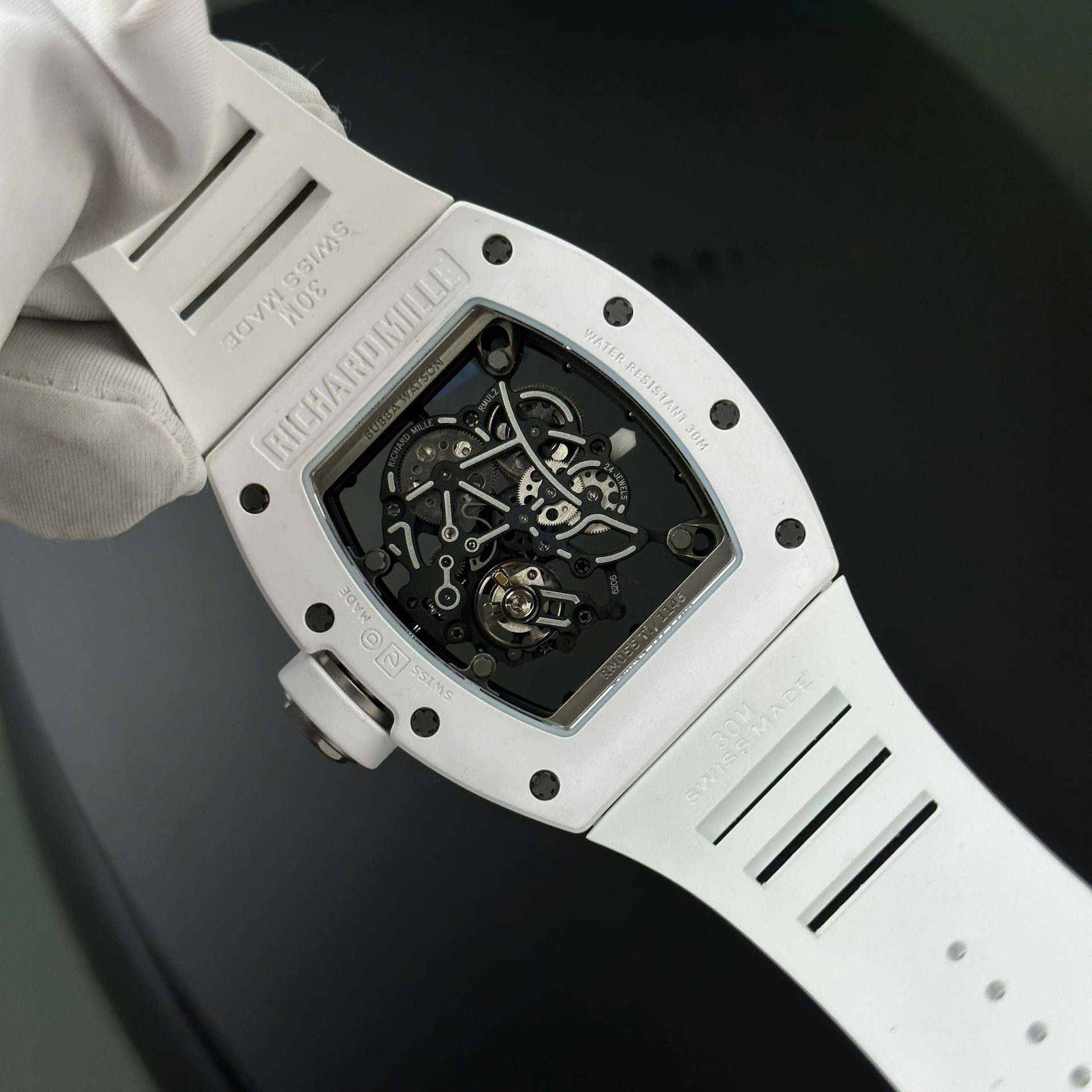 Richard Mille Best Replica Watch RM055 White Ceramic Rubber Strap ZF Factory 45mm - Soul Replicas