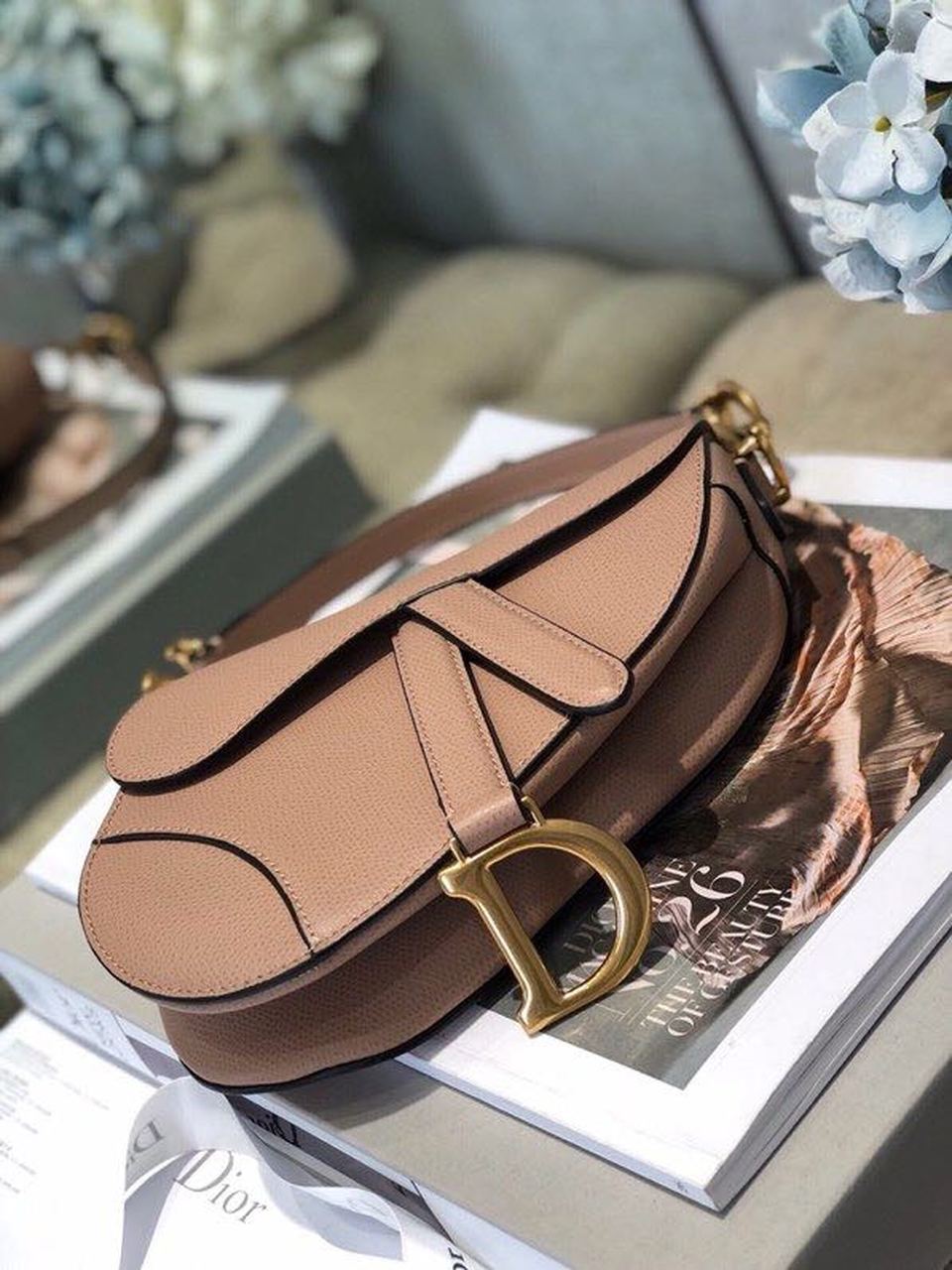 Christian Dior Saddle Bag Blush Grained For Women. Women-s Bags 19.5cm/7.6in CD - Soul Replicas