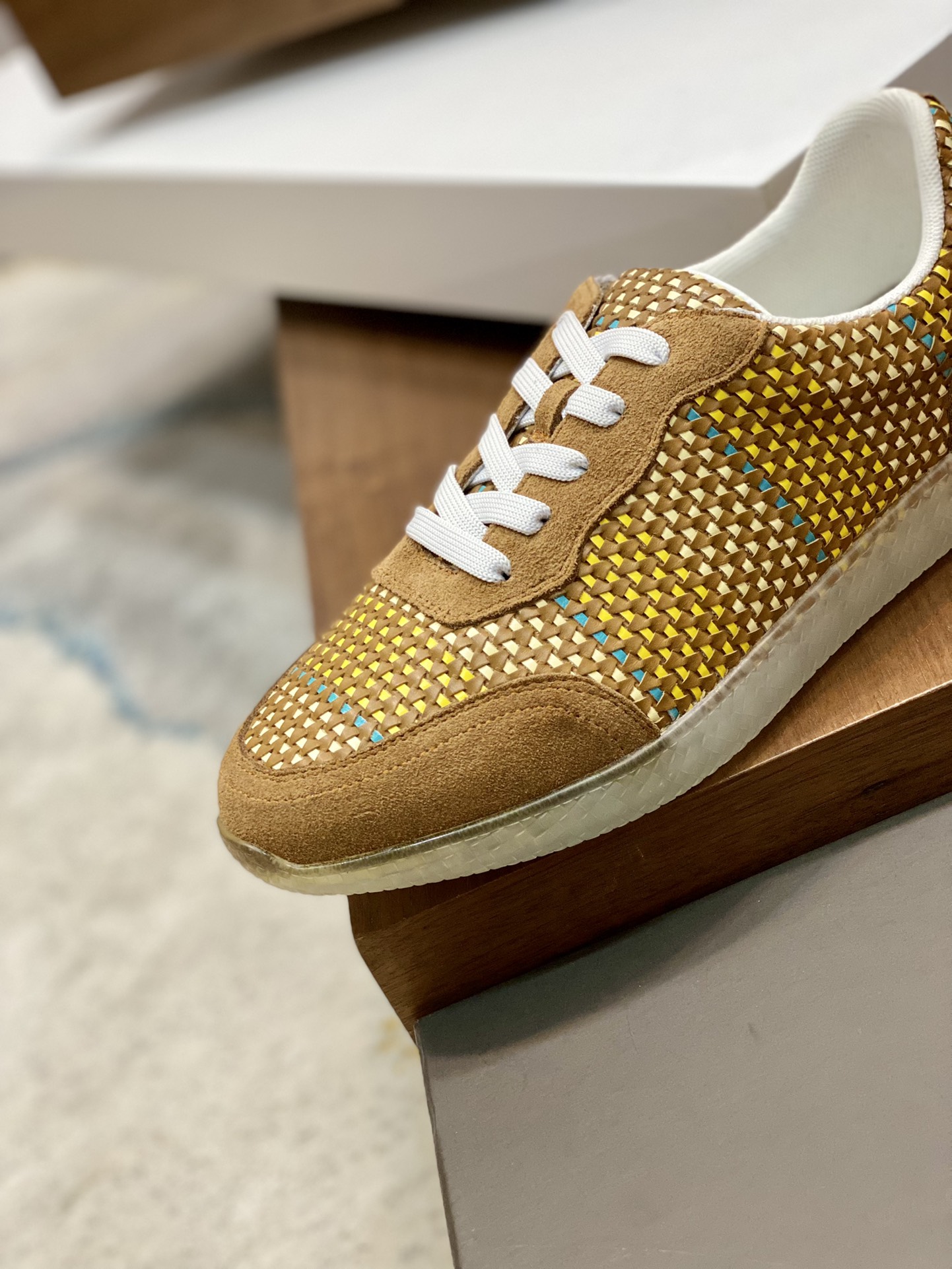 Bottega Veneta Men's Knit Sneakers Yellow For Men - Soul Replicas