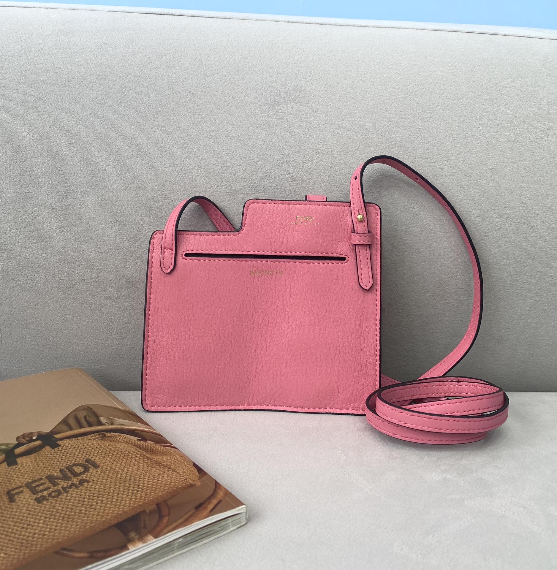 Fendi Bustine 2 Pockets Mini Pink Bag For Woman 16cm/6in - Soul Replicas