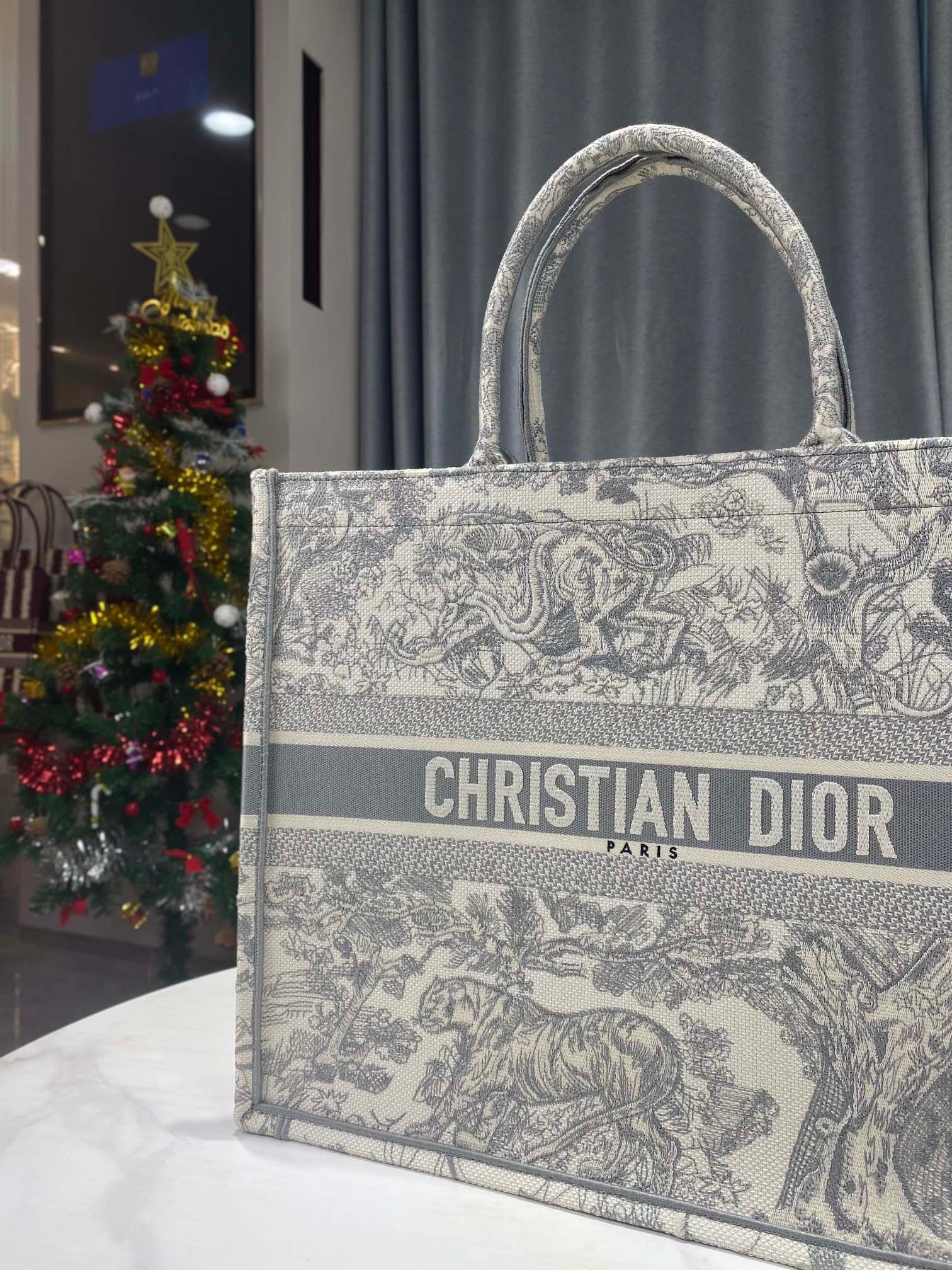 Christian Dior Large Dior Book Tote Gray Multicolor. For Women. Women's Handbags 16.5in/42cm CD - Soul Replicas